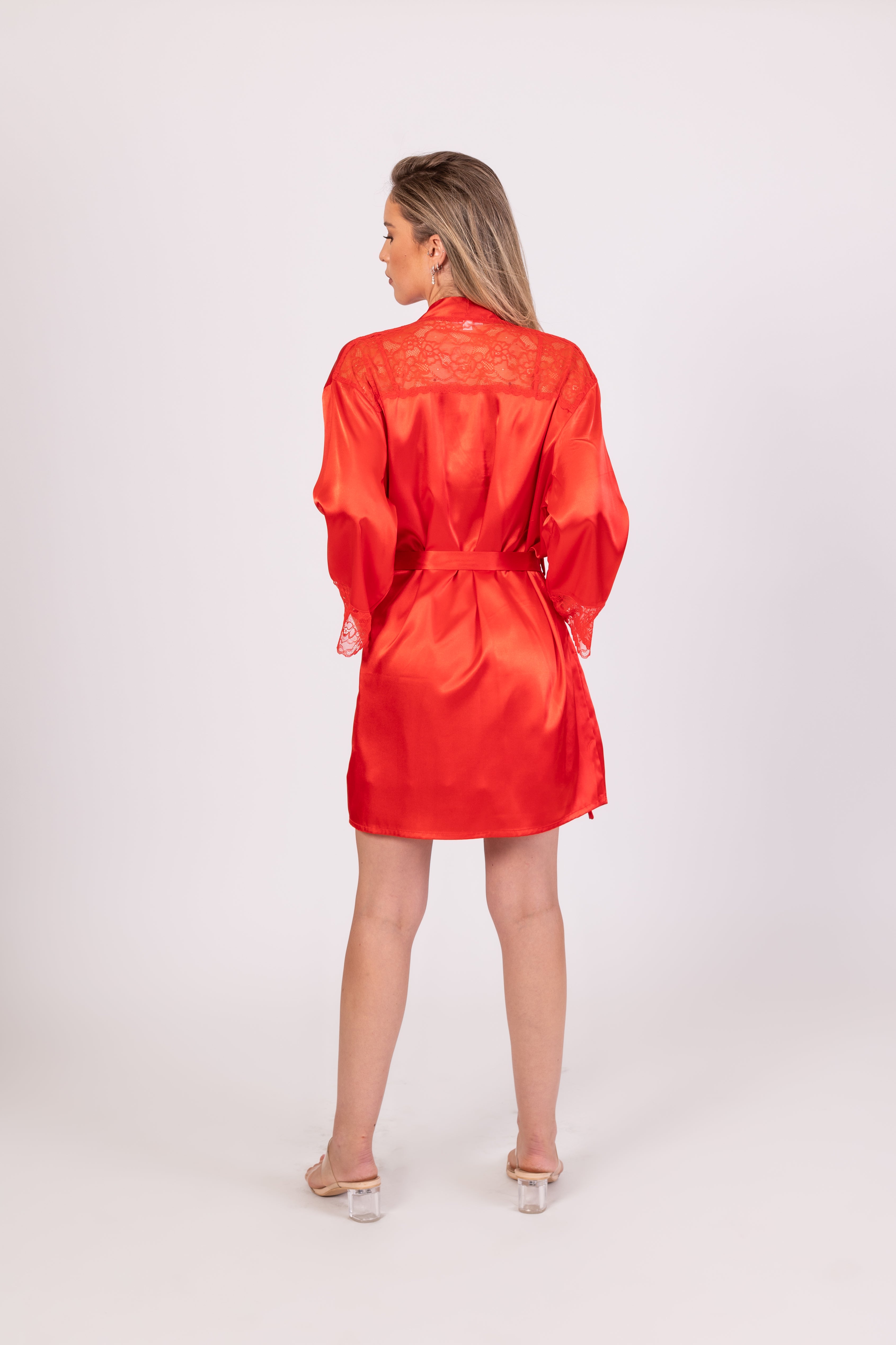 סט סניוריטה סאטן - אדום