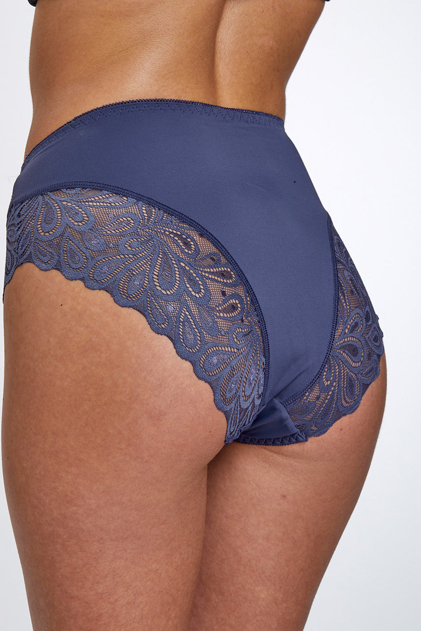 תחתוני lace Maxi - כחול גינס