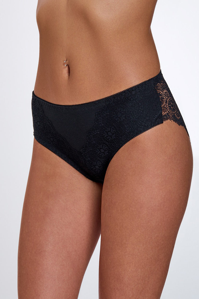 תחתוני lace Maxi - שחור