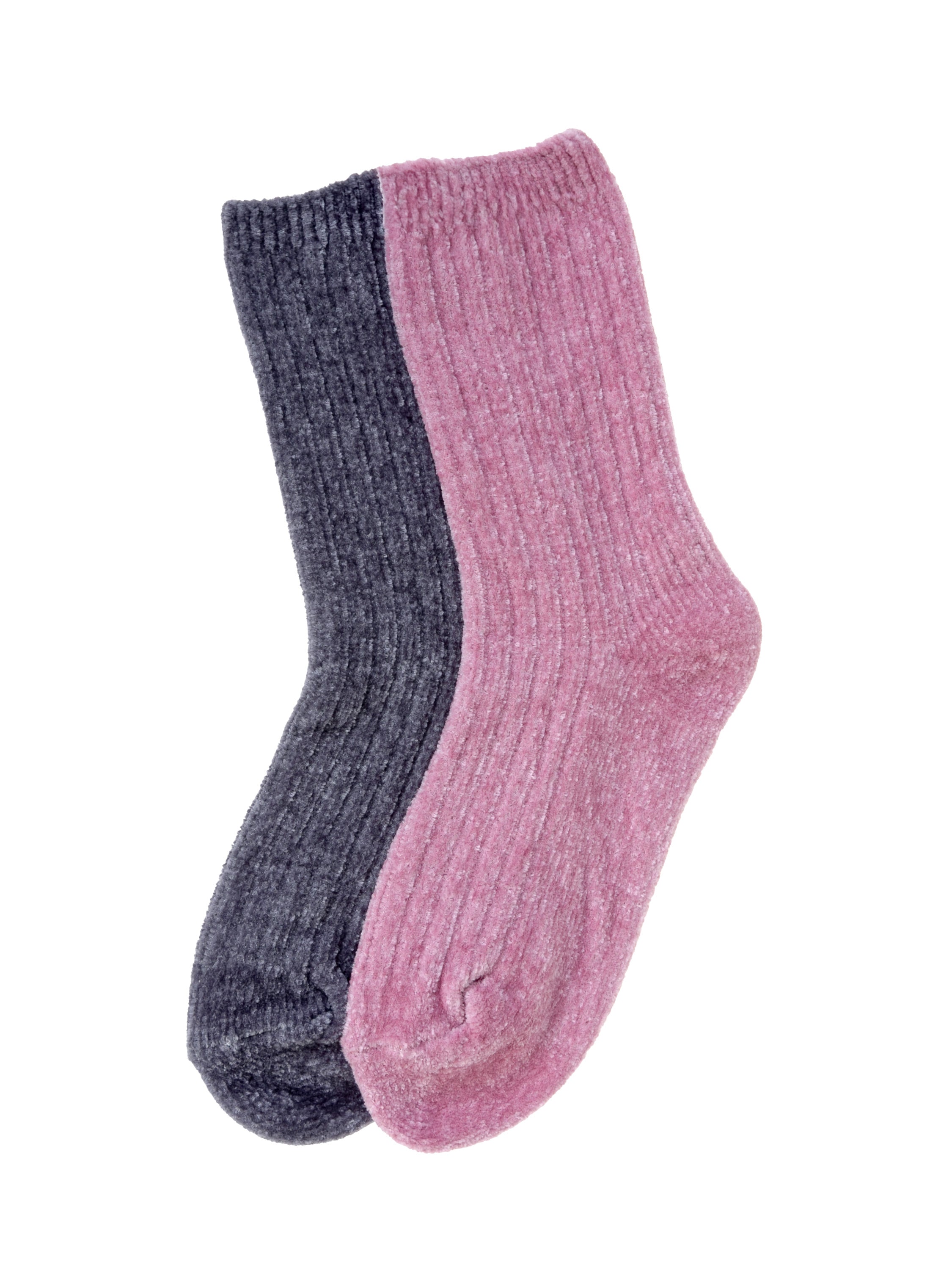 מארז 2 זוגות גרבי שניל אפור+ורוד