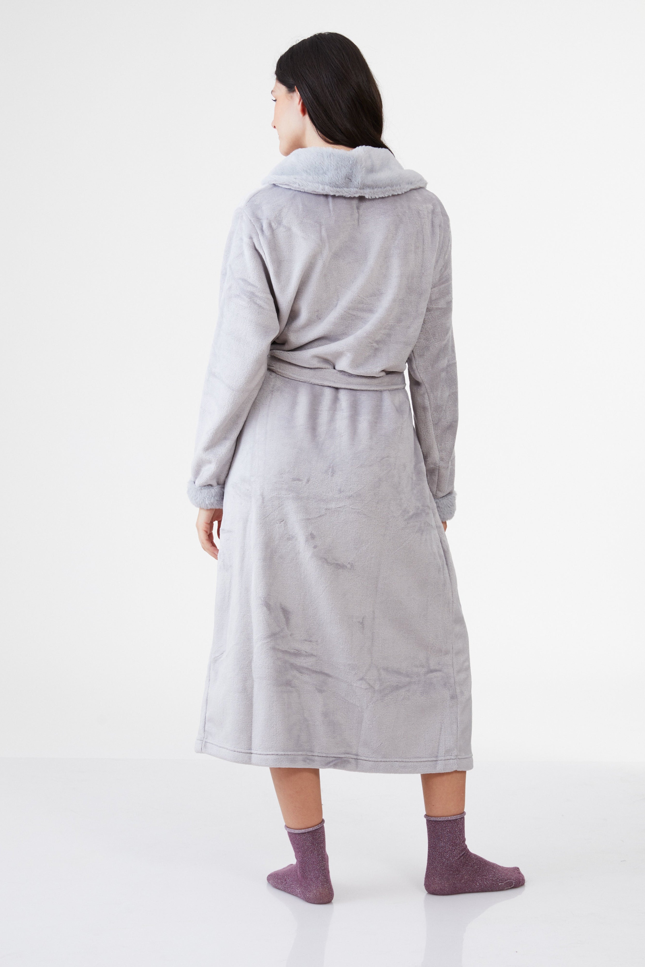 חלוק פלאפי ארוך - אפור