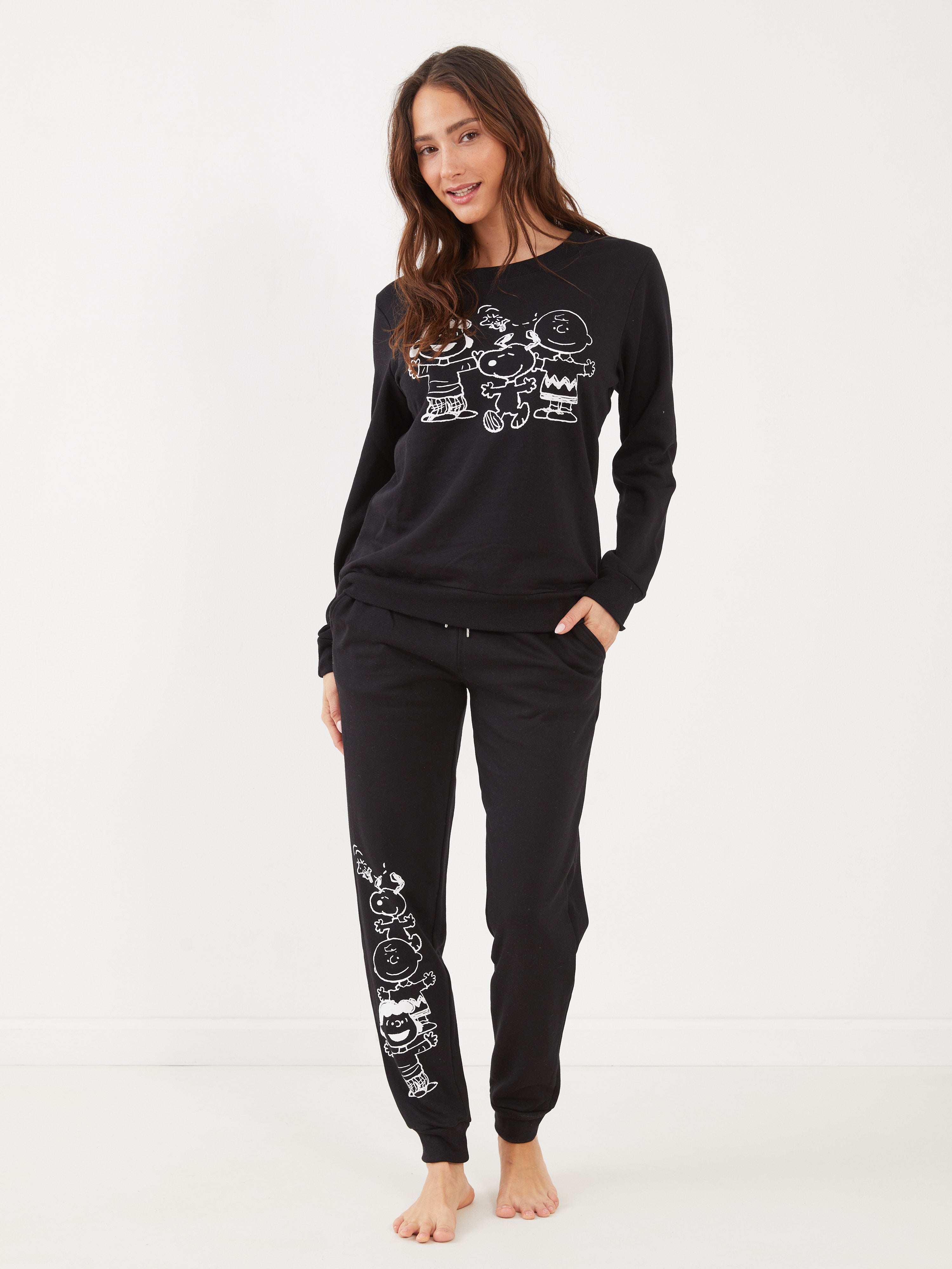 פיג'מת פוטר סנופי - שחור'*