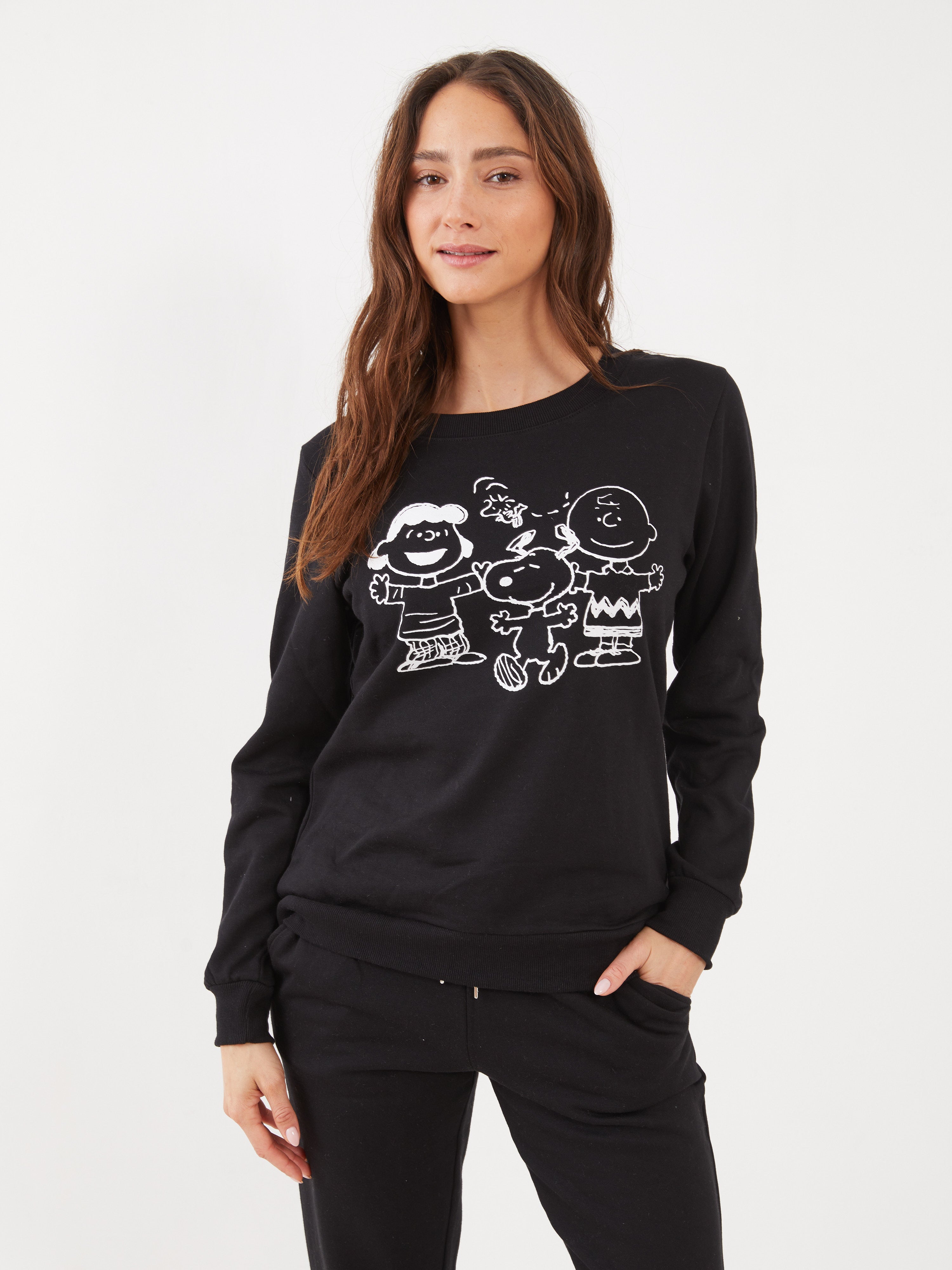 פיג'מת פוטר סנופי - שחור'*