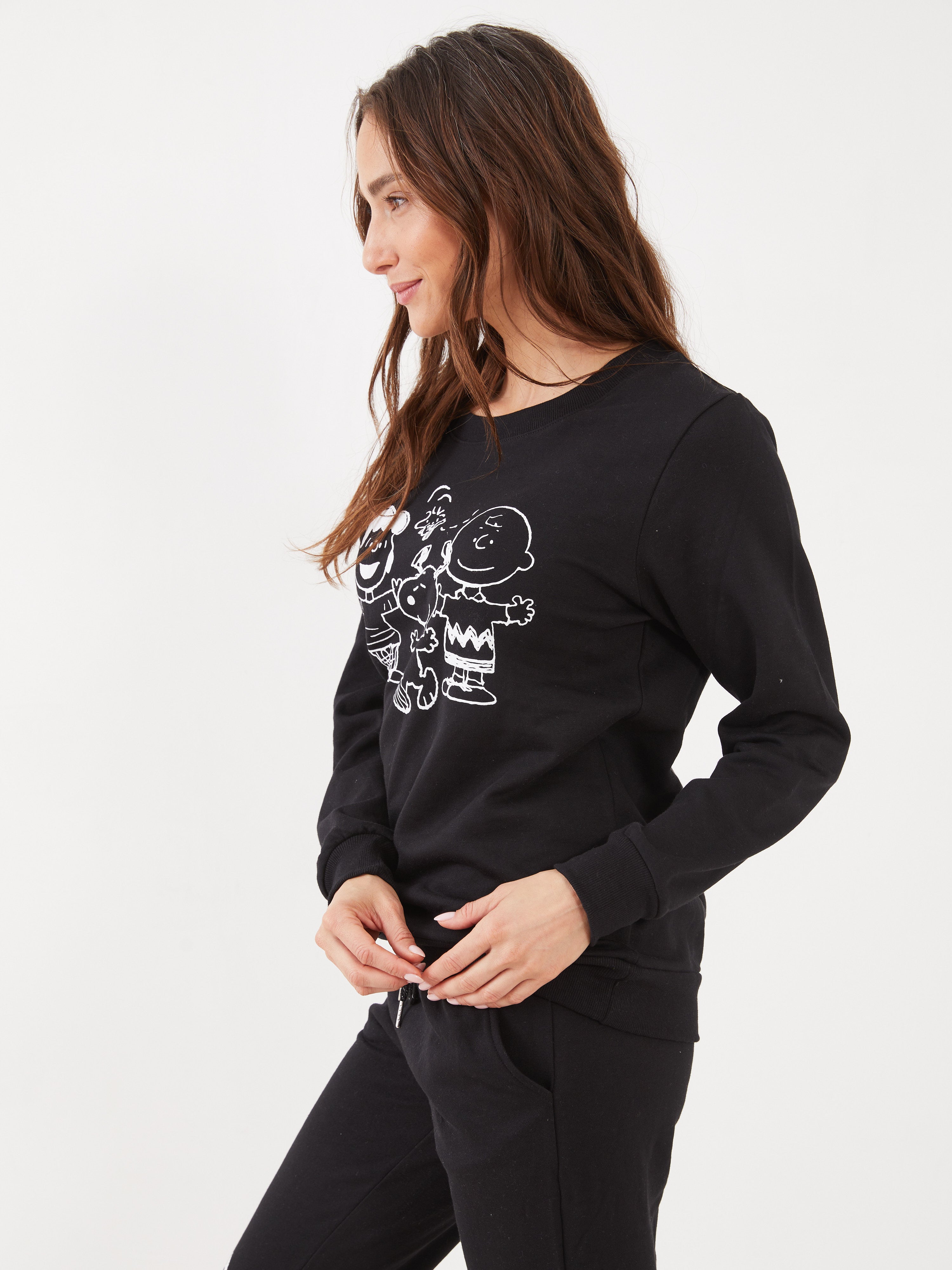 פיג'מת פוטר סנופי - שחור'*