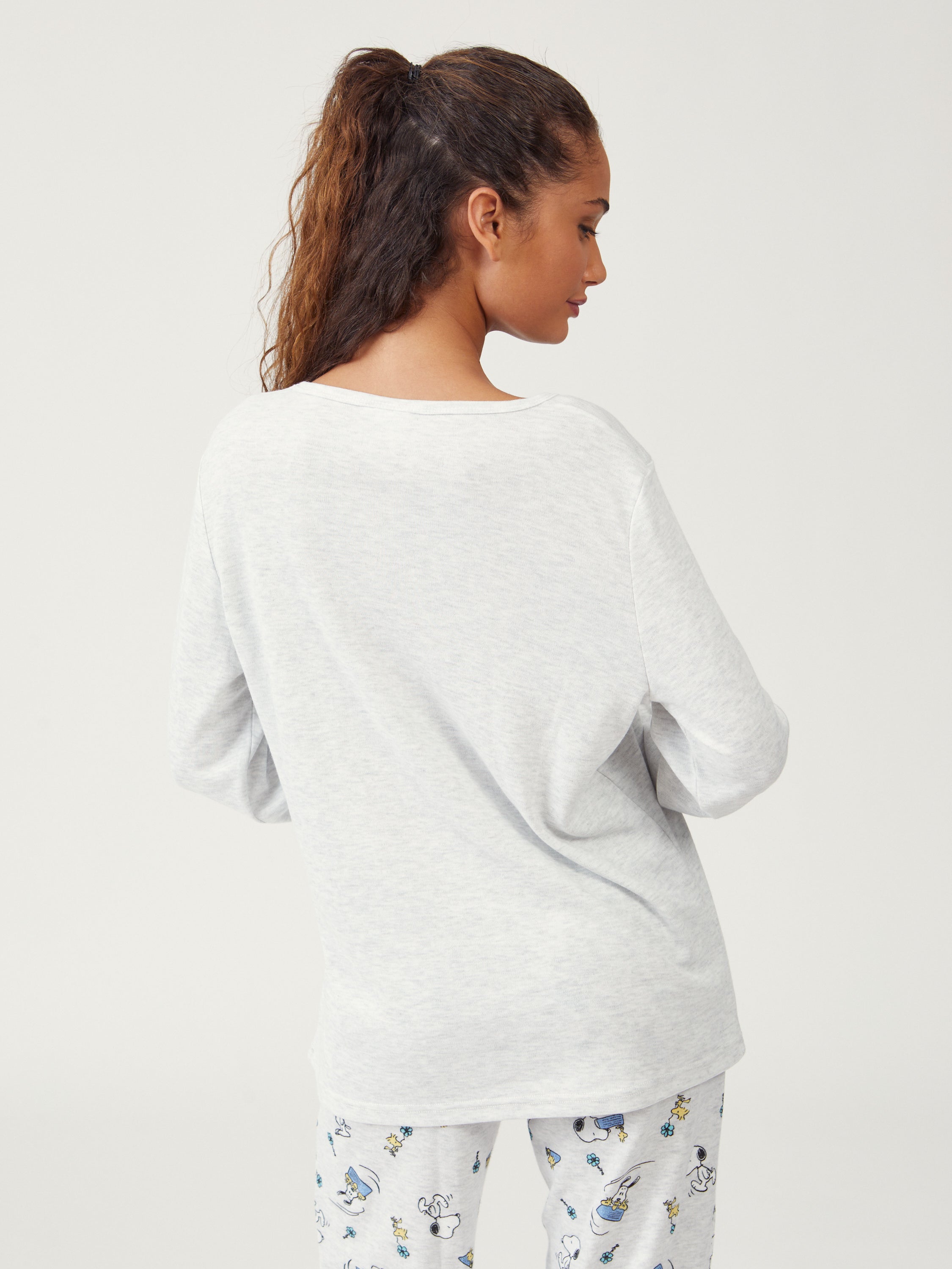 סט פיג'מת סנופי - אפור