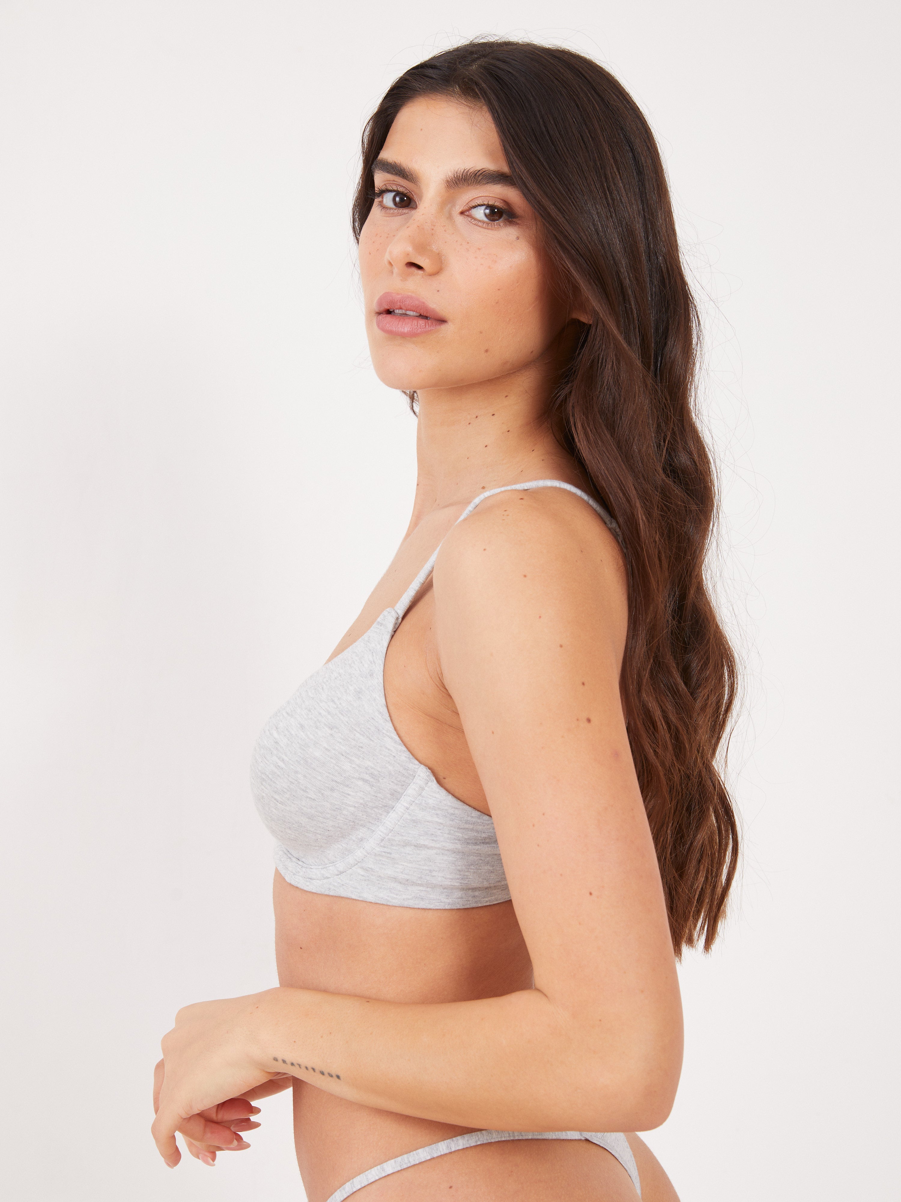 חזייה ללא ריפוד - אפור מלאנז