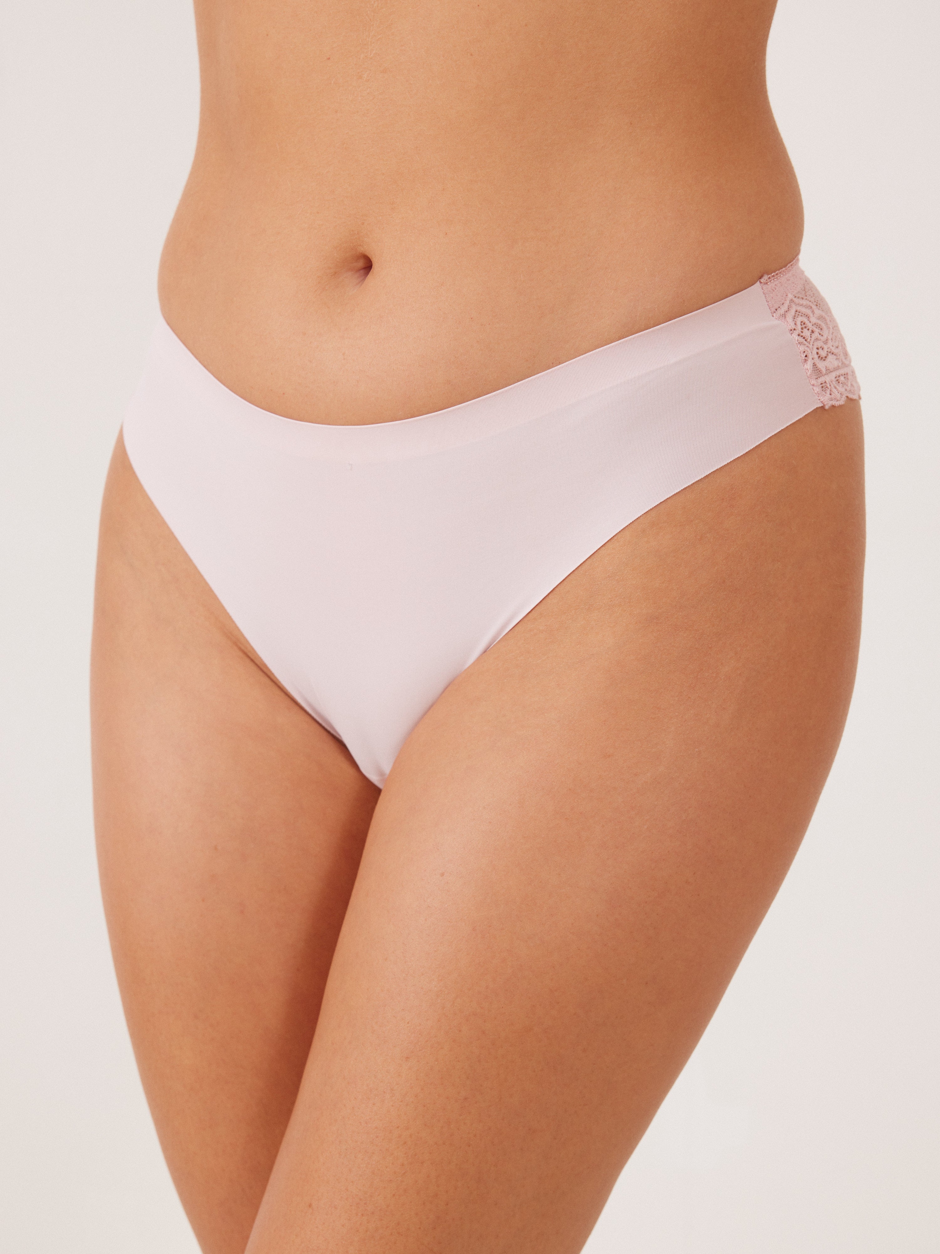 חוטיני ריב ותחרה ROSE - ורוד