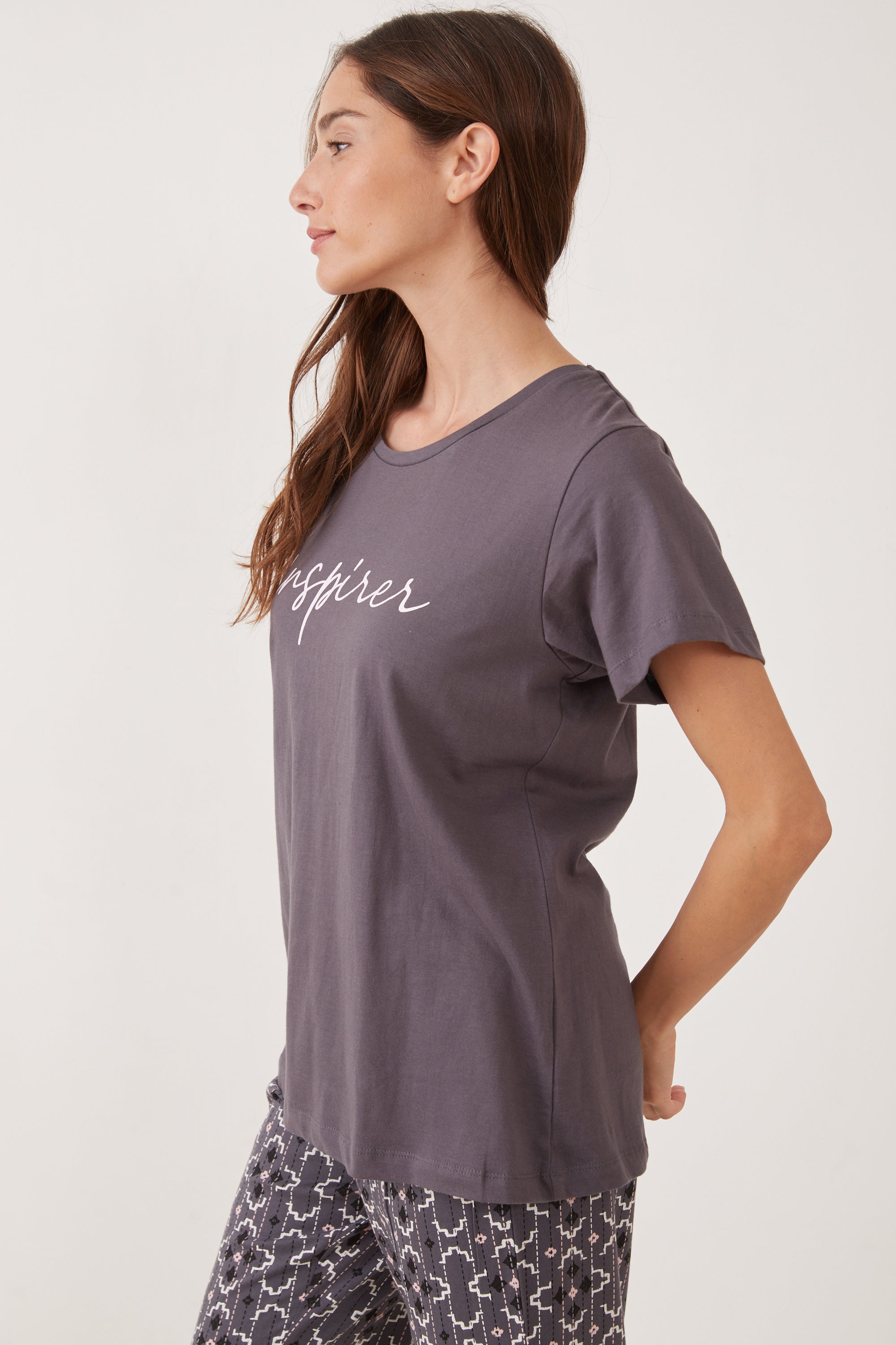 פיג'מה 3/4 כותנה INSPIRE 100% כותנה