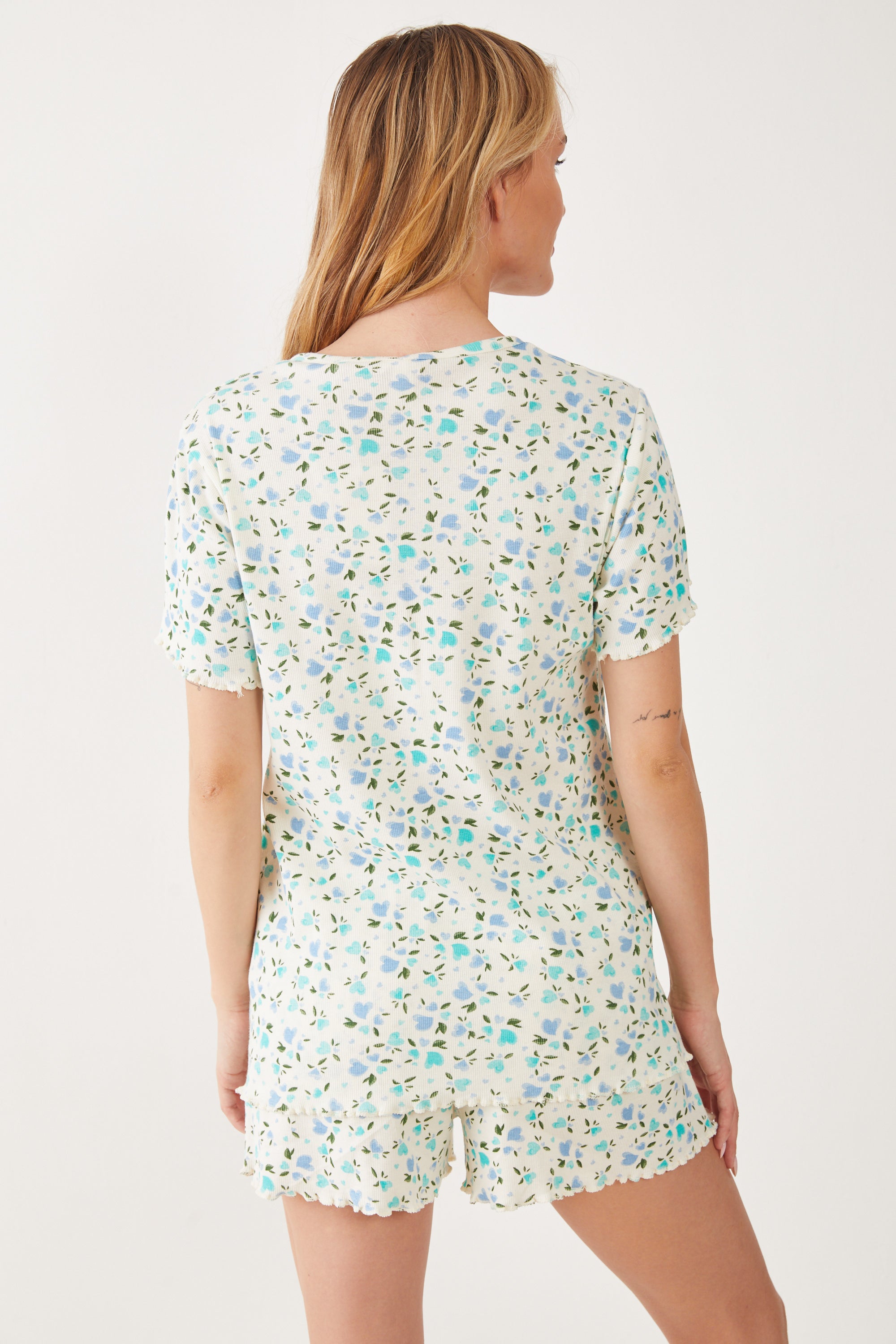 פיג'מה קצרה ריב- פרחונית