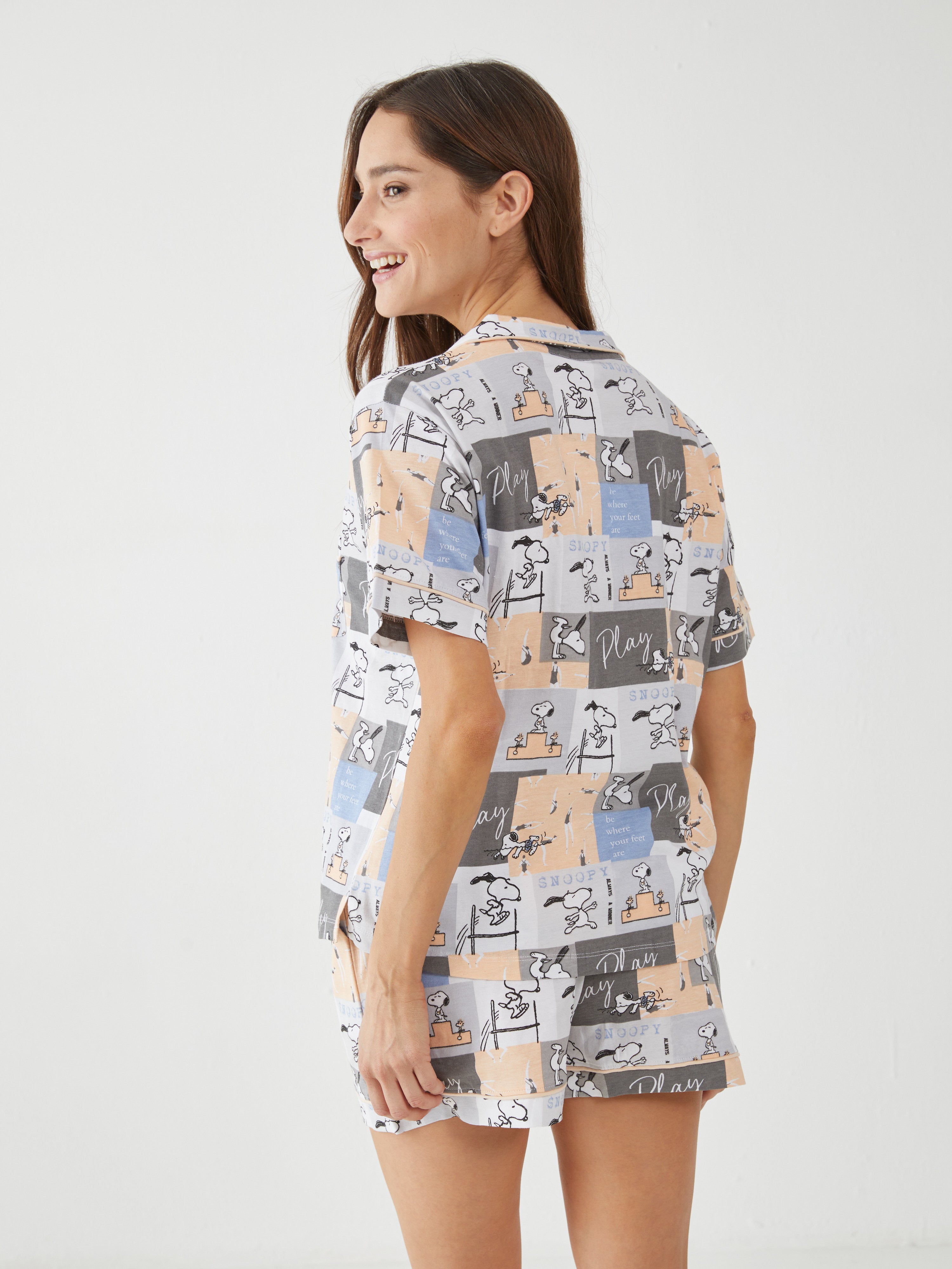 פיגמה כותנה כפתורים- סנופי משחק - אפור