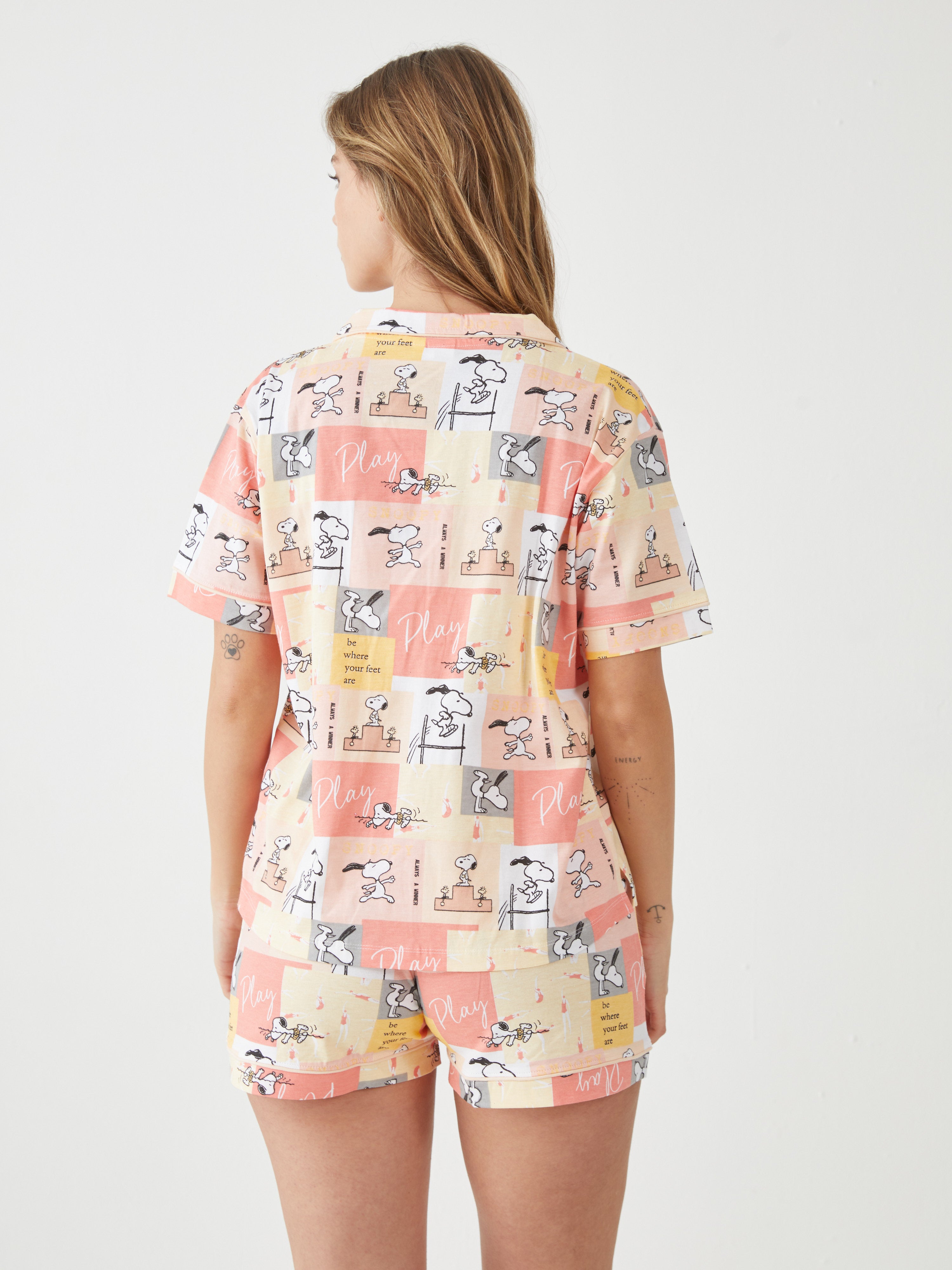 פיגמה כותנה כפתורים- סנופי משחק - אפרסק