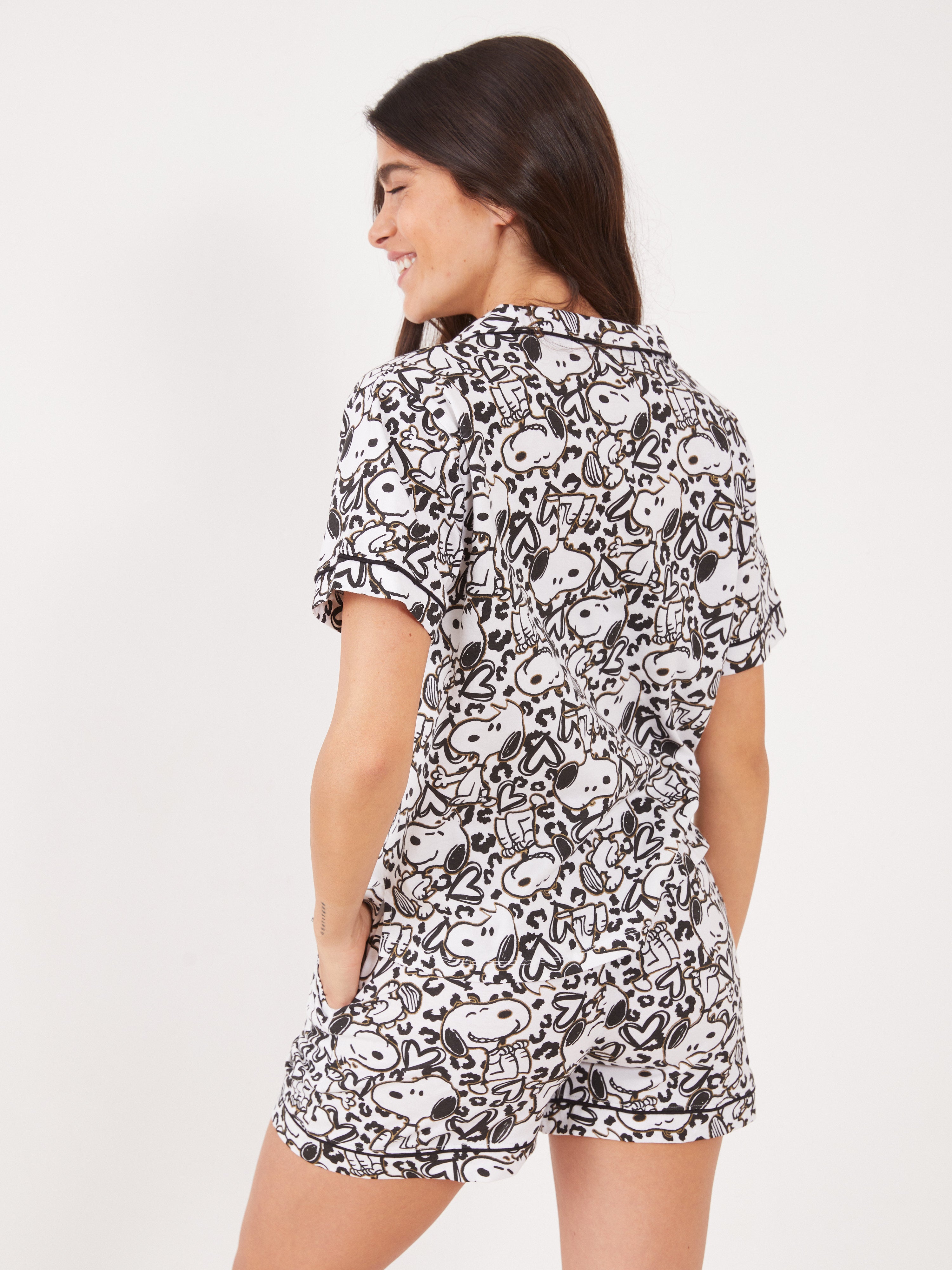 פיגמה כותנה כפתורים מ.קצר סנופי - לבן