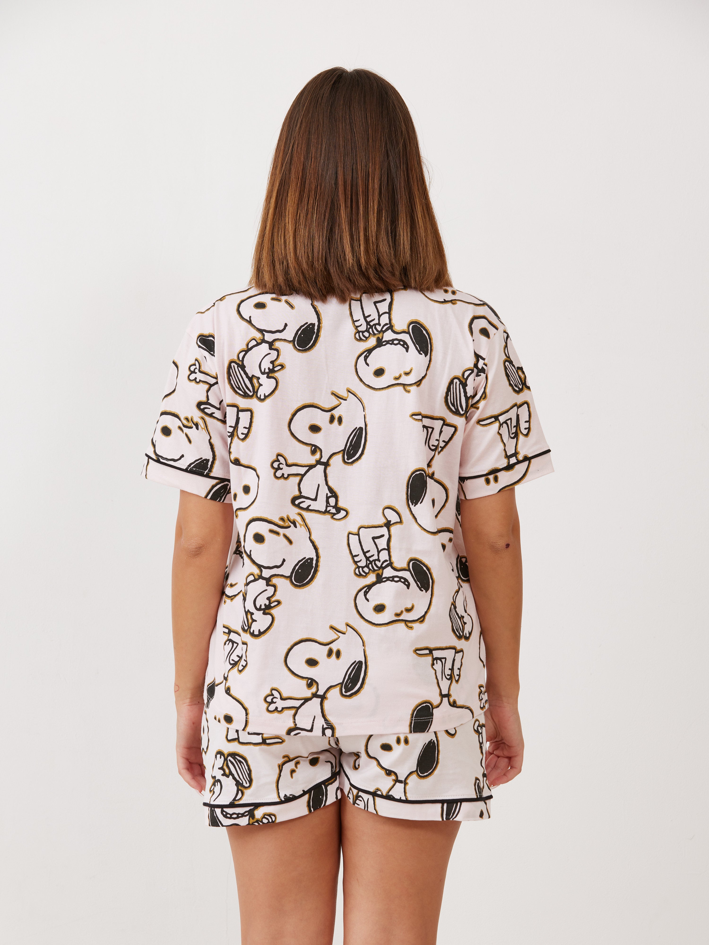 פיגמה כותנה כפתורים מ.קצר סנופי - ורוד