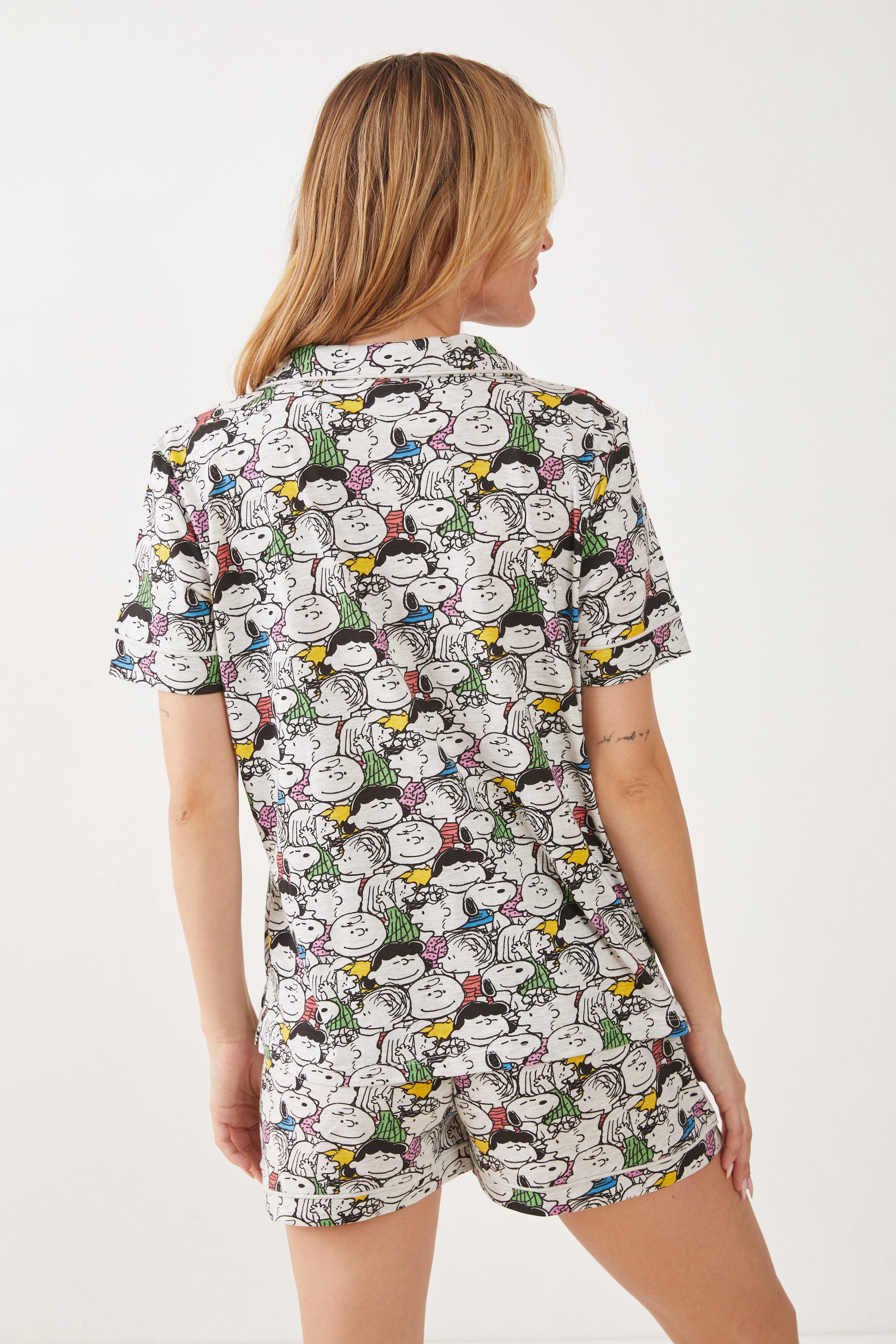 מכופתרת קצרה כותנה סנופי וחברים - שמנת