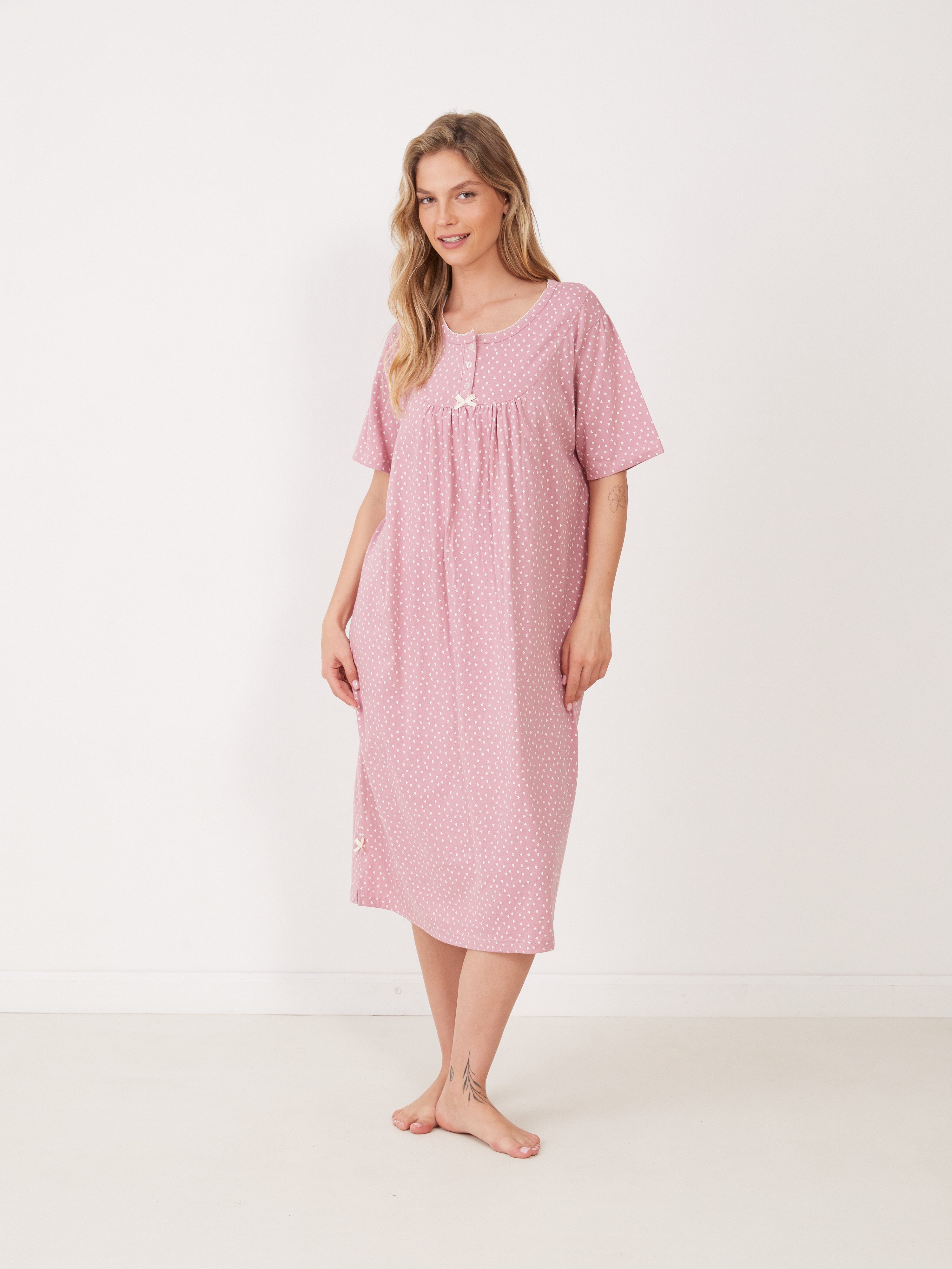 טהבד כותונת לבבות - ורוד מעושן