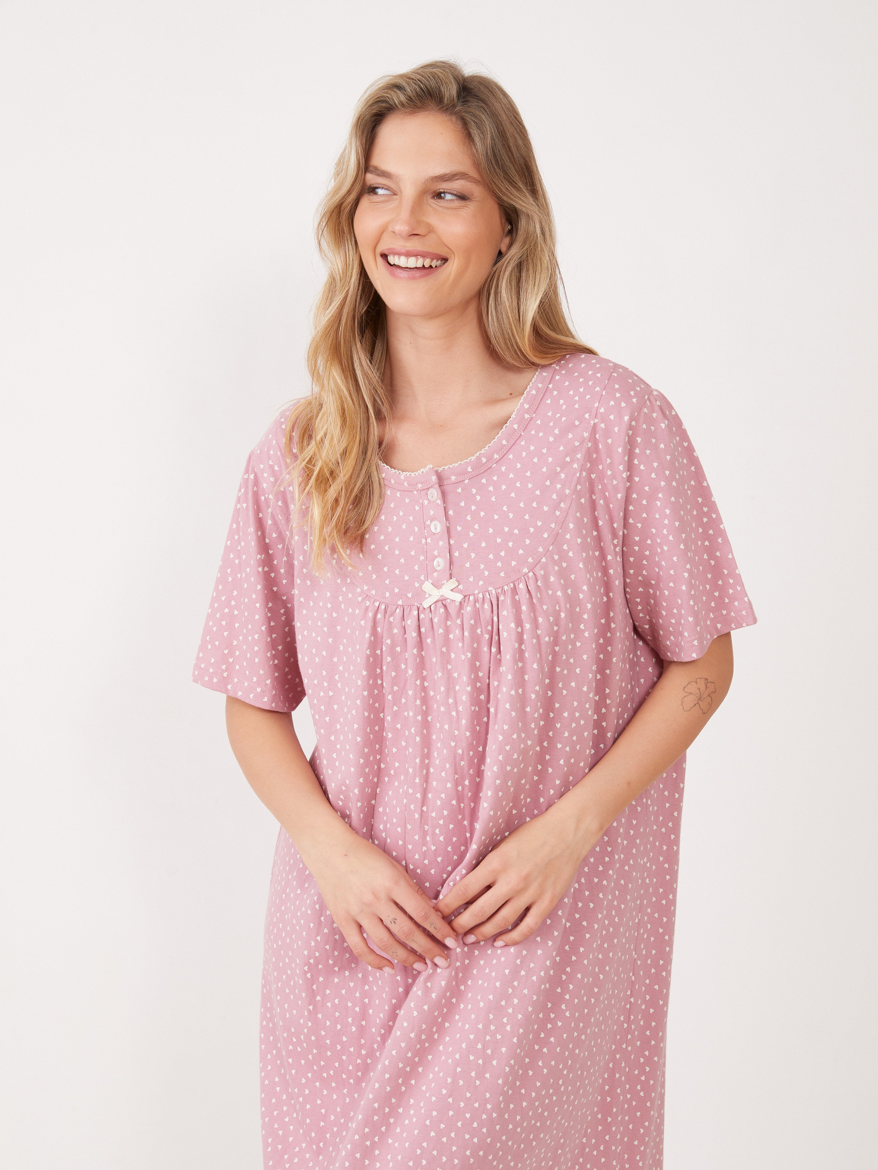 טהבד כותונת לבבות - ורוד מעושן