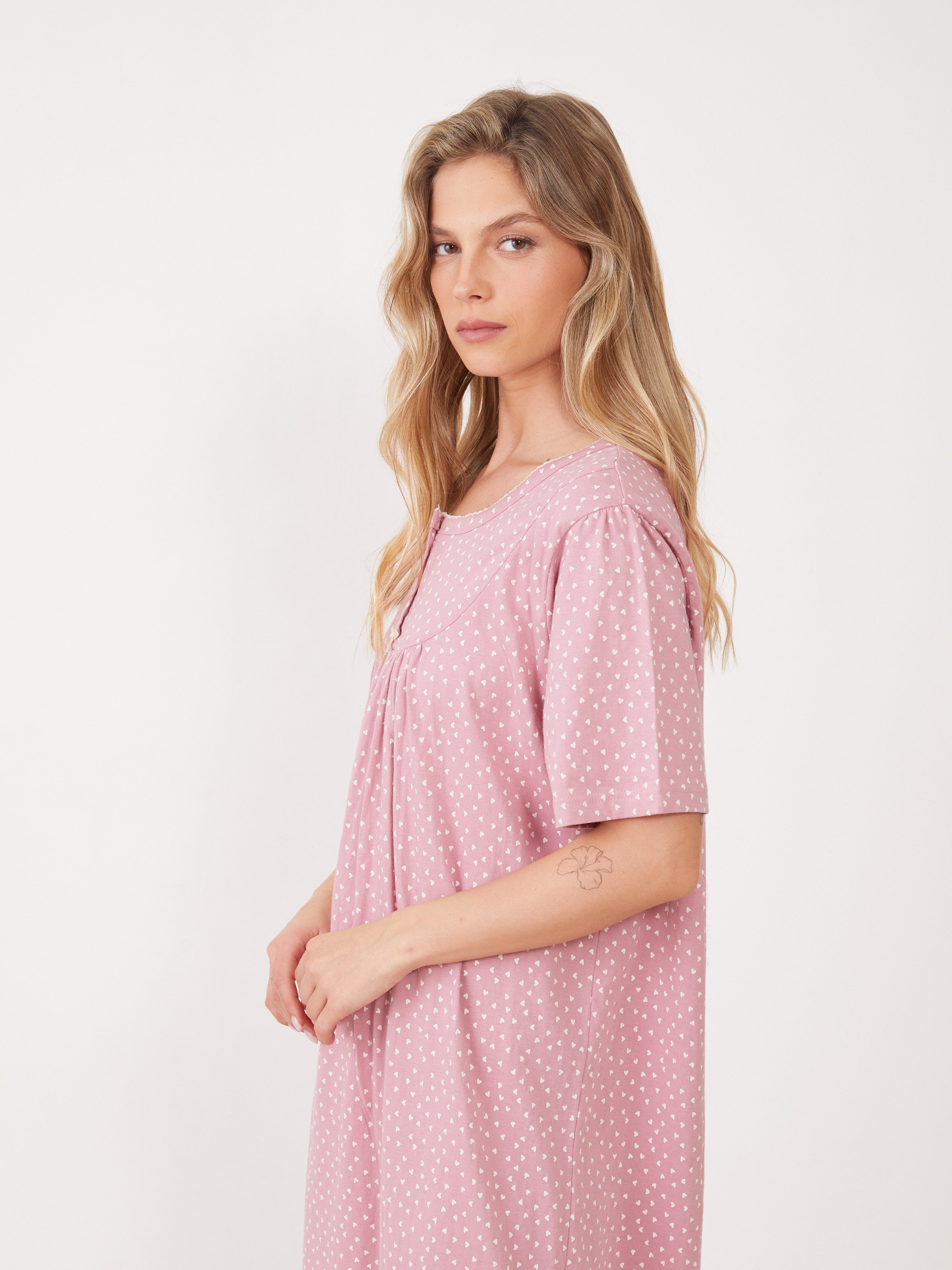 טהבד כותונת לבבות - ורוד מעושן