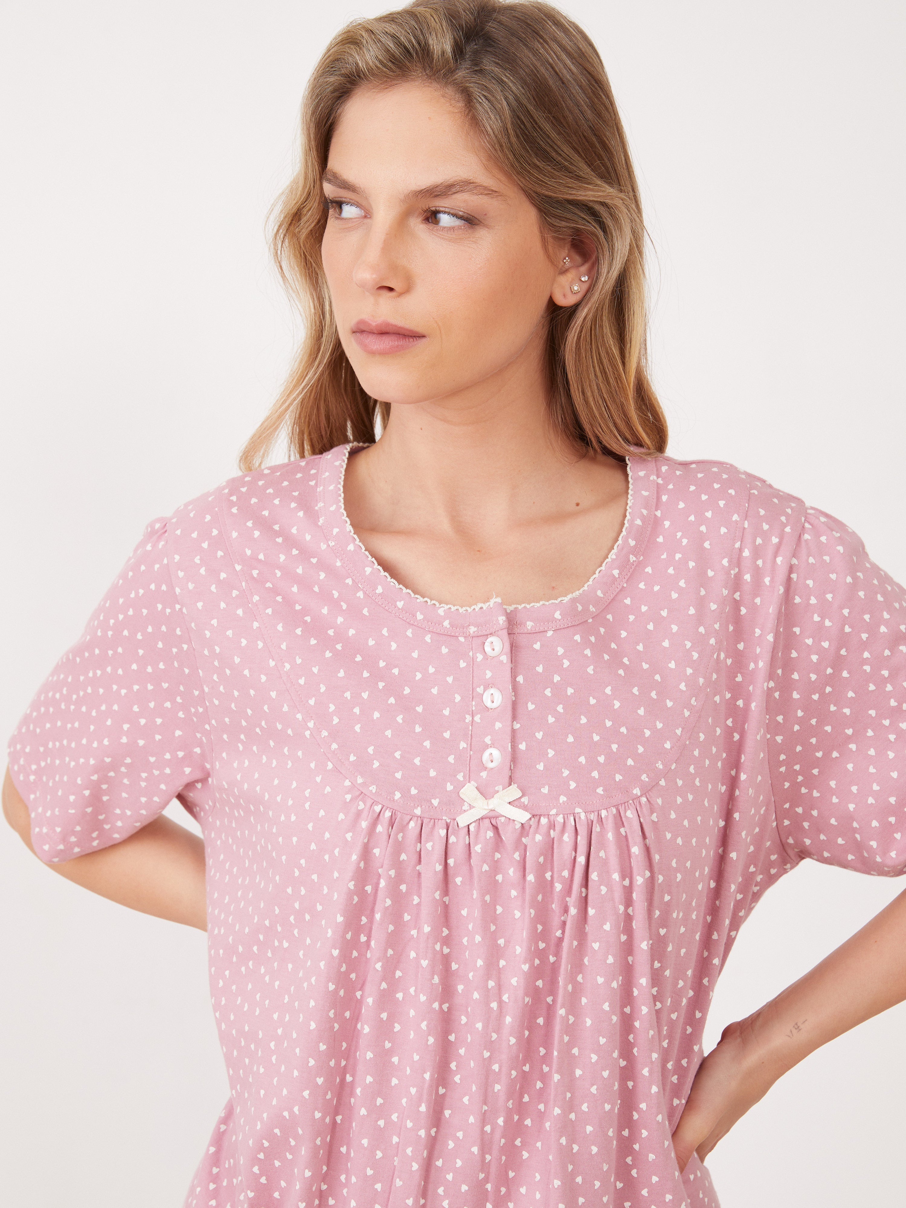 טהבד כותונת לבבות - ורוד מעושן