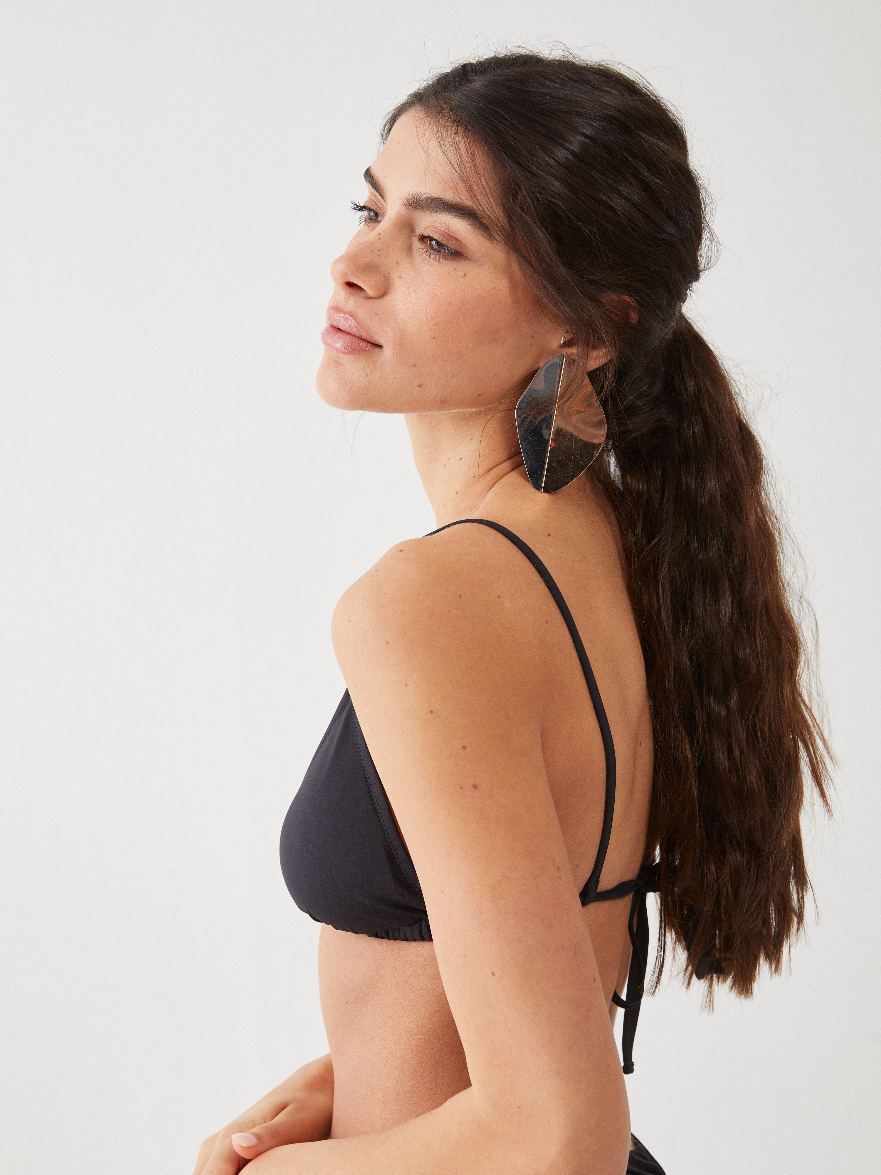 חזיית משולשים בייסיק - שחור