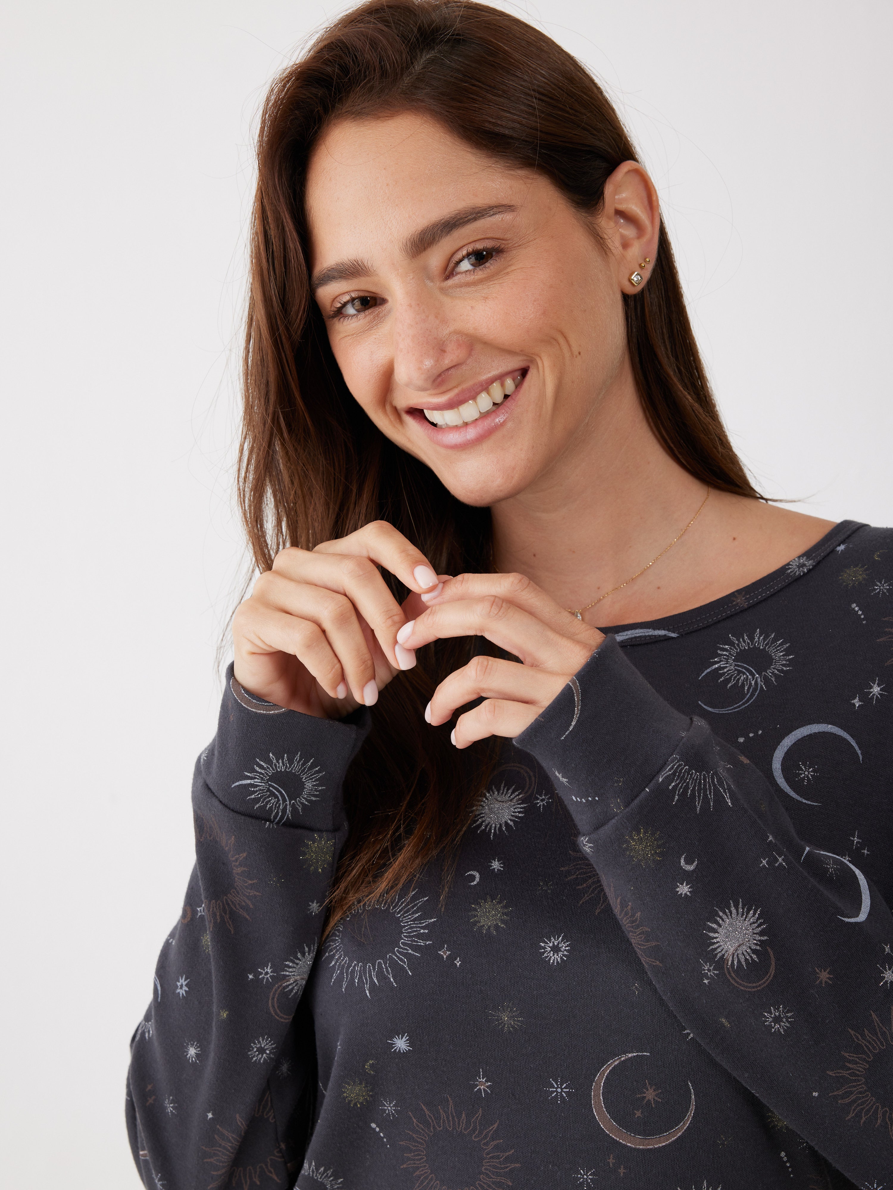 פיג'מה אינטרלוק - אפור כהה