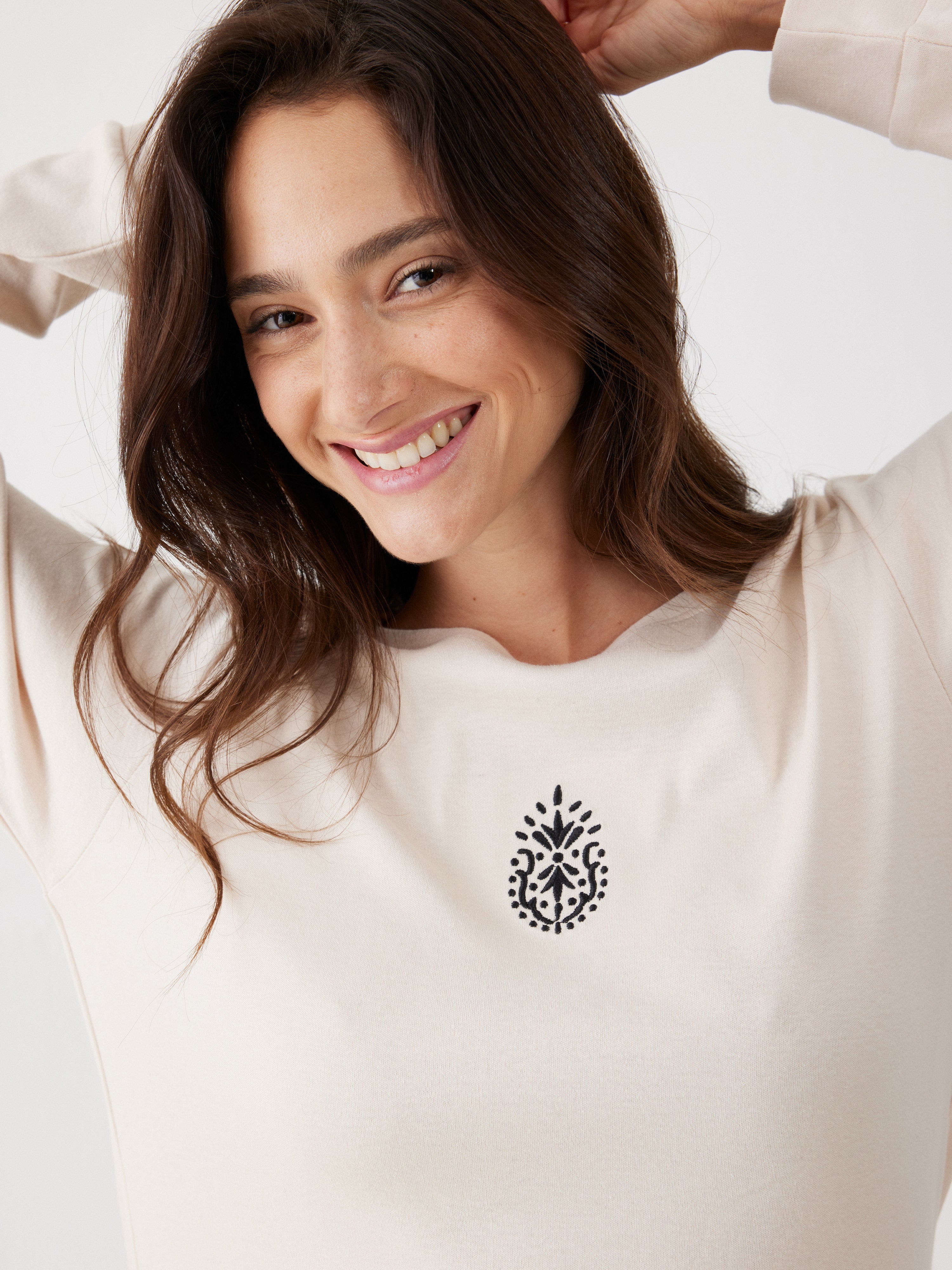 פיג'מה 100% כותנה - בז