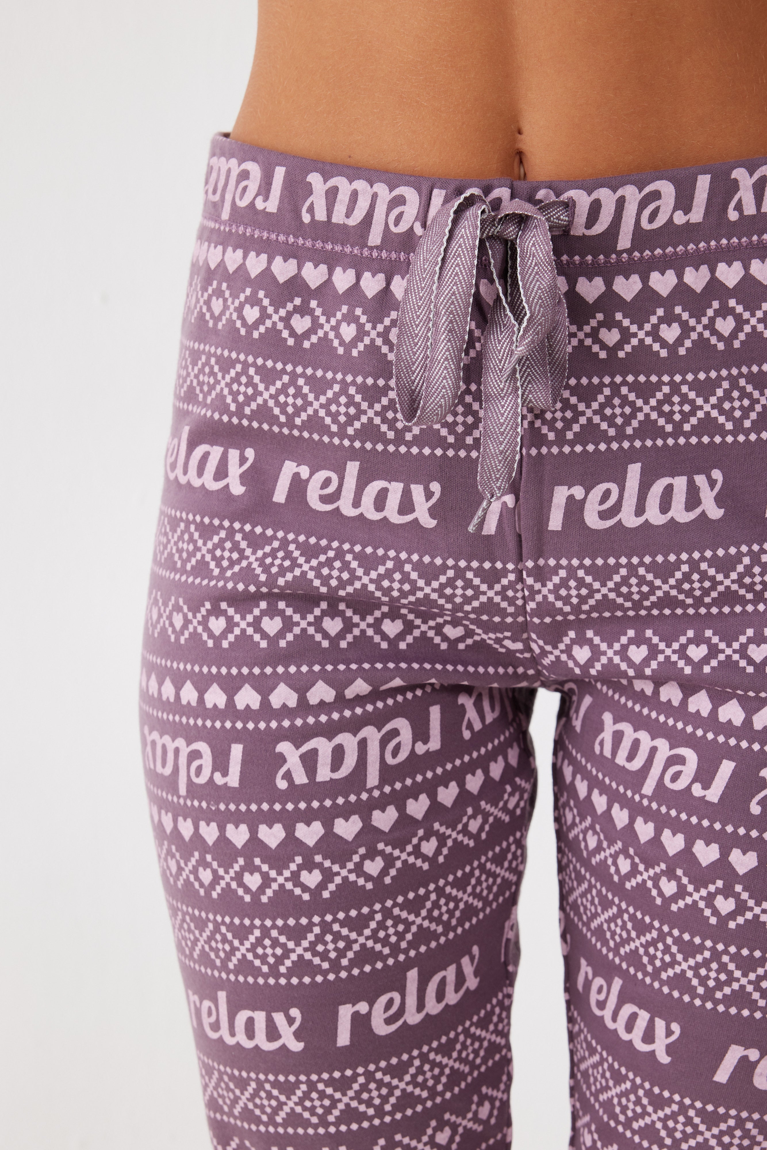 פיג'מה סנופי אינטרלוק - סגול**