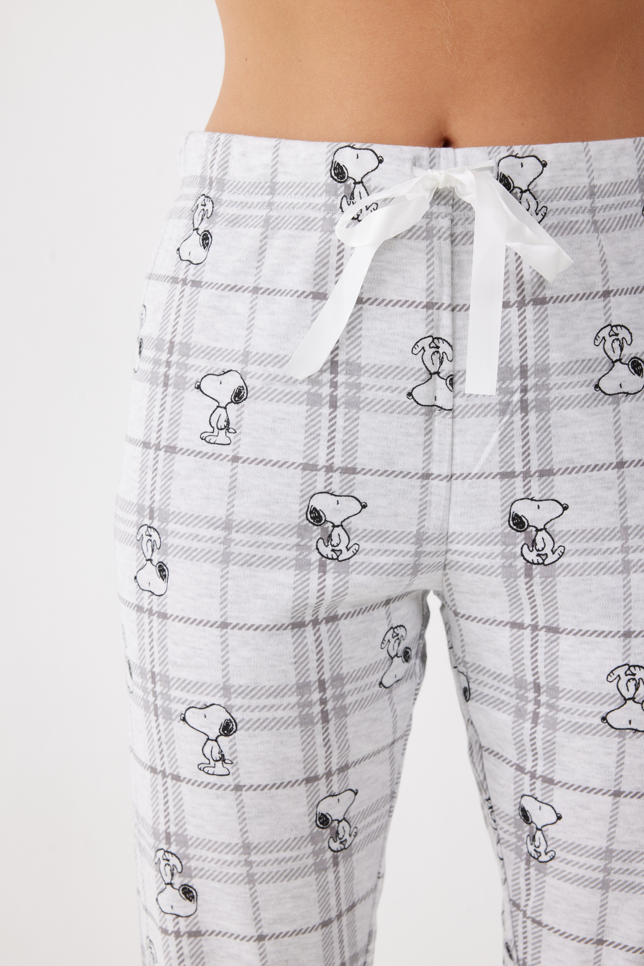 פיג'מה סנופי אינטרלוק - אפור מלאנז