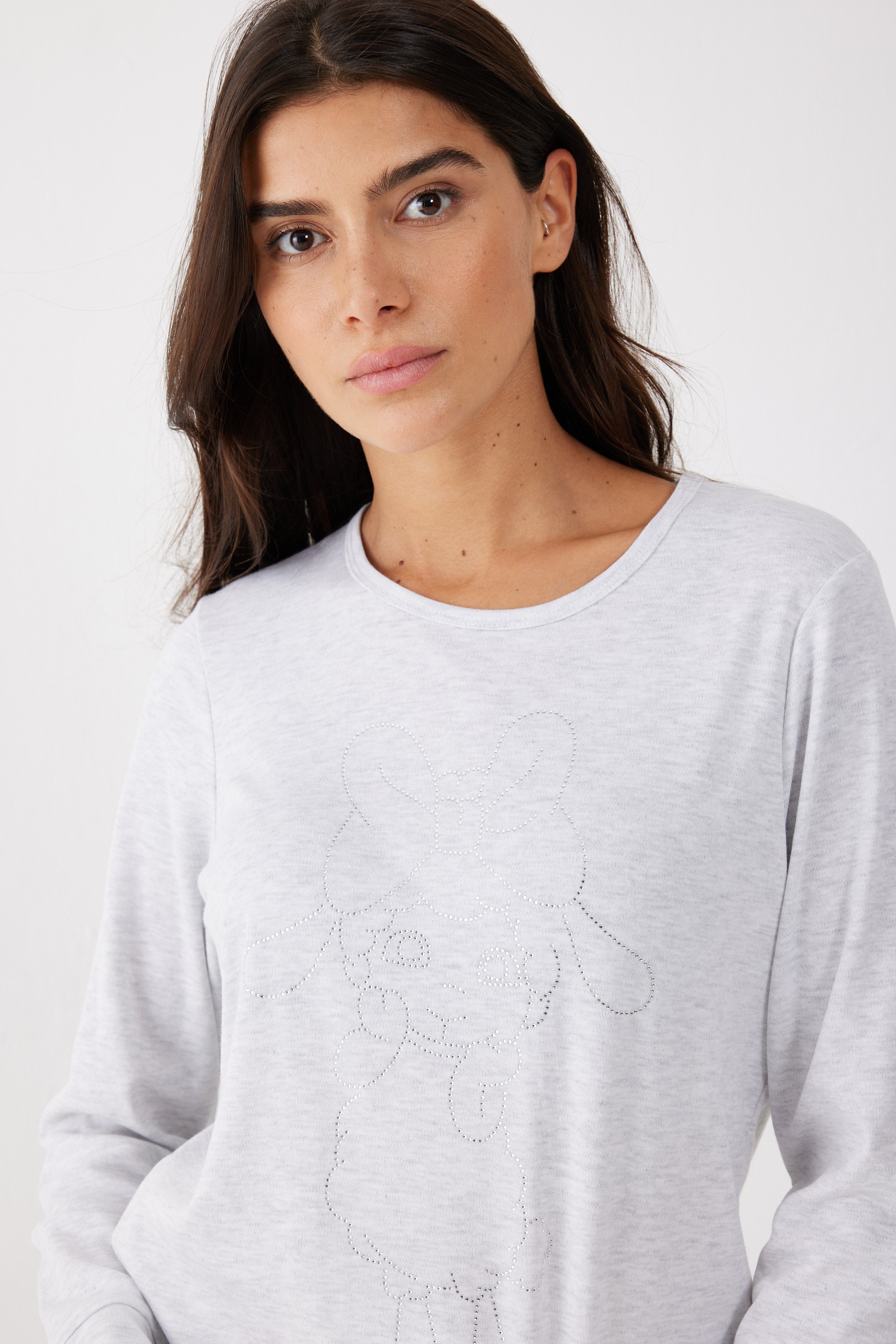 פיג'מה פיפה אינטרלוק - אפור מלאנז