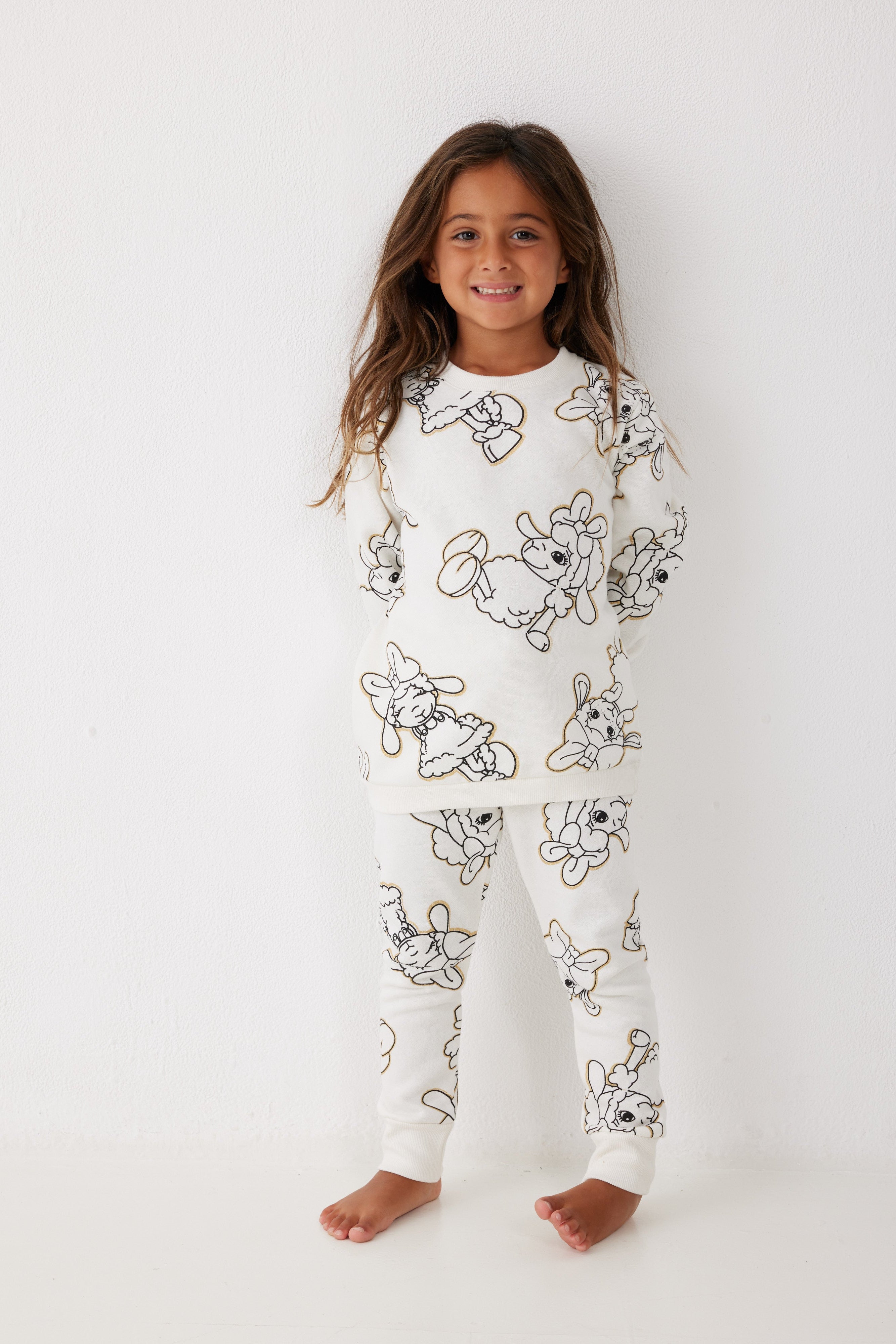 פיג'מה ילדות פיפה פוטר - שמנת