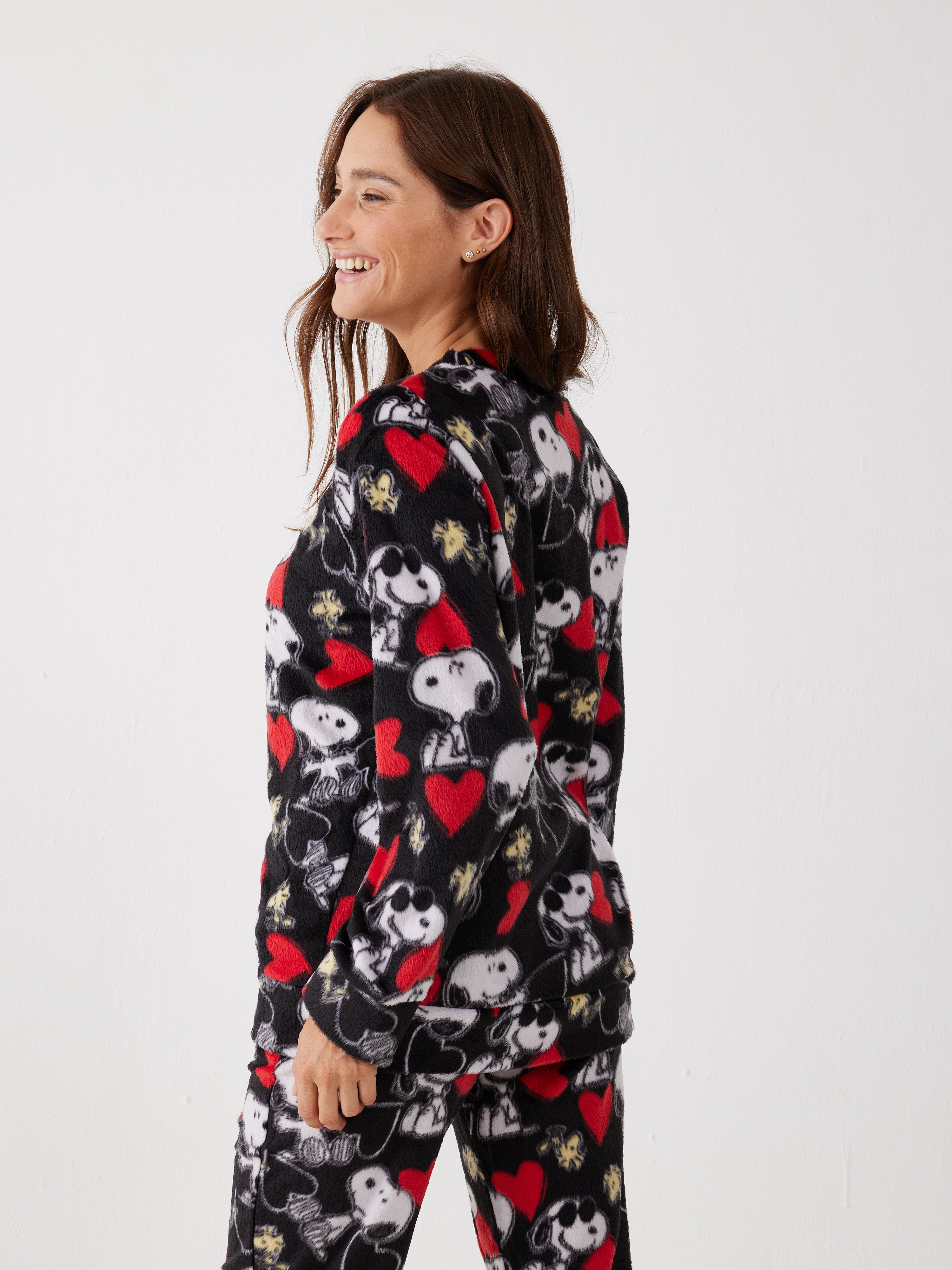 פיג'מה סנופי מינק - שחור