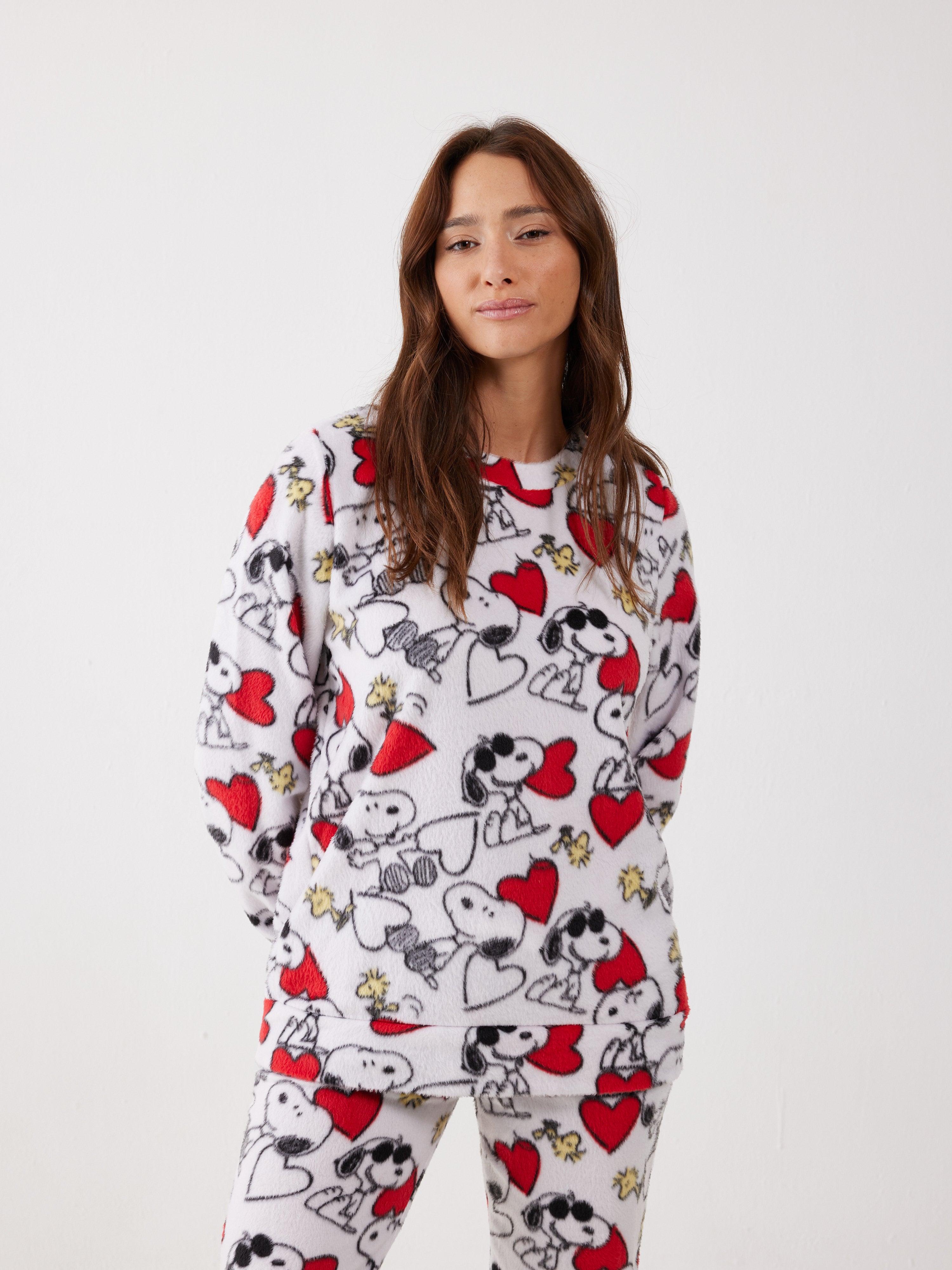 פיג'מה סנופי מינק - שמנת