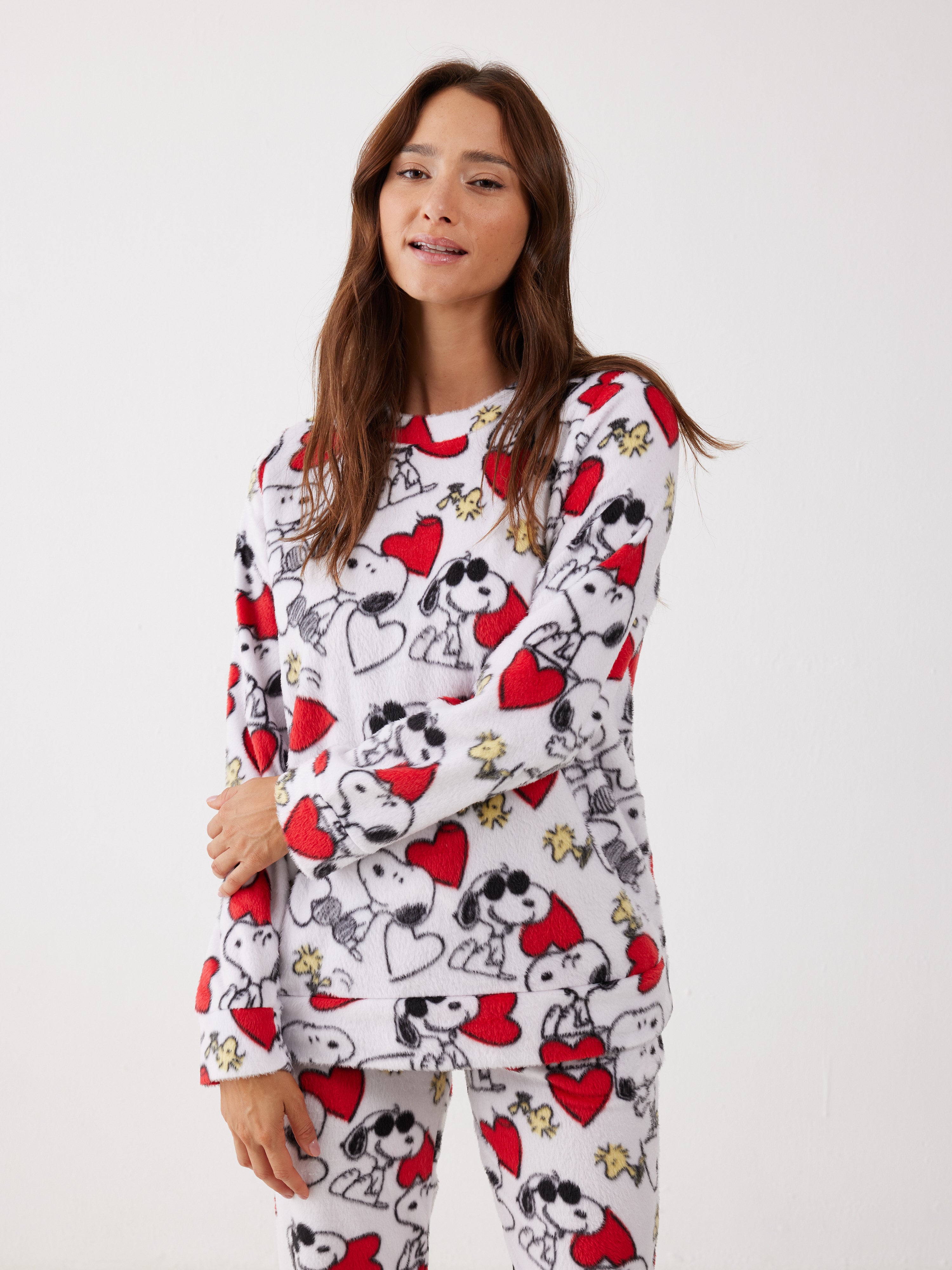 פיג'מה סנופי מינק - שמנת