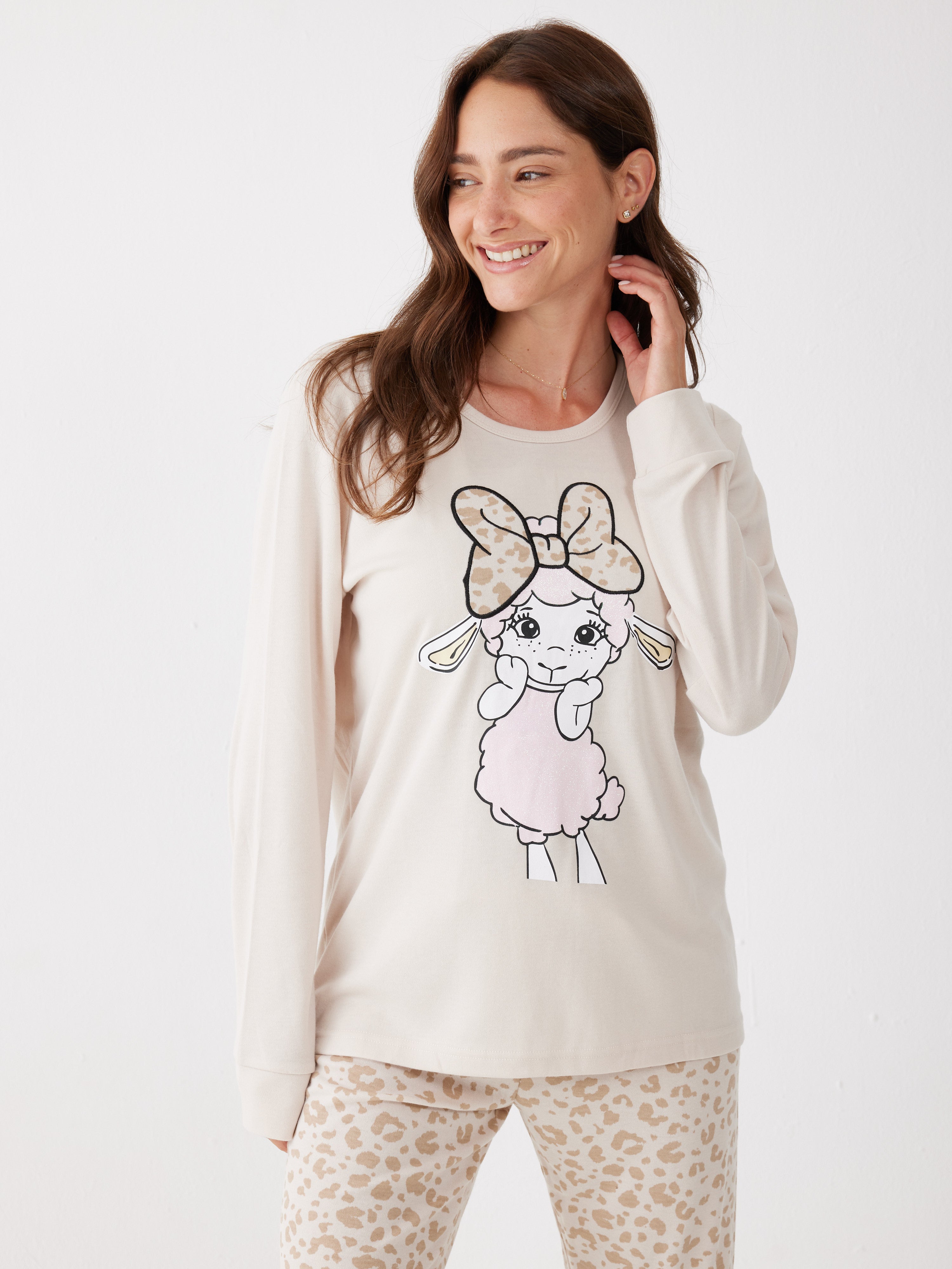 פיג'מת פיפה אינטרלוק - בז