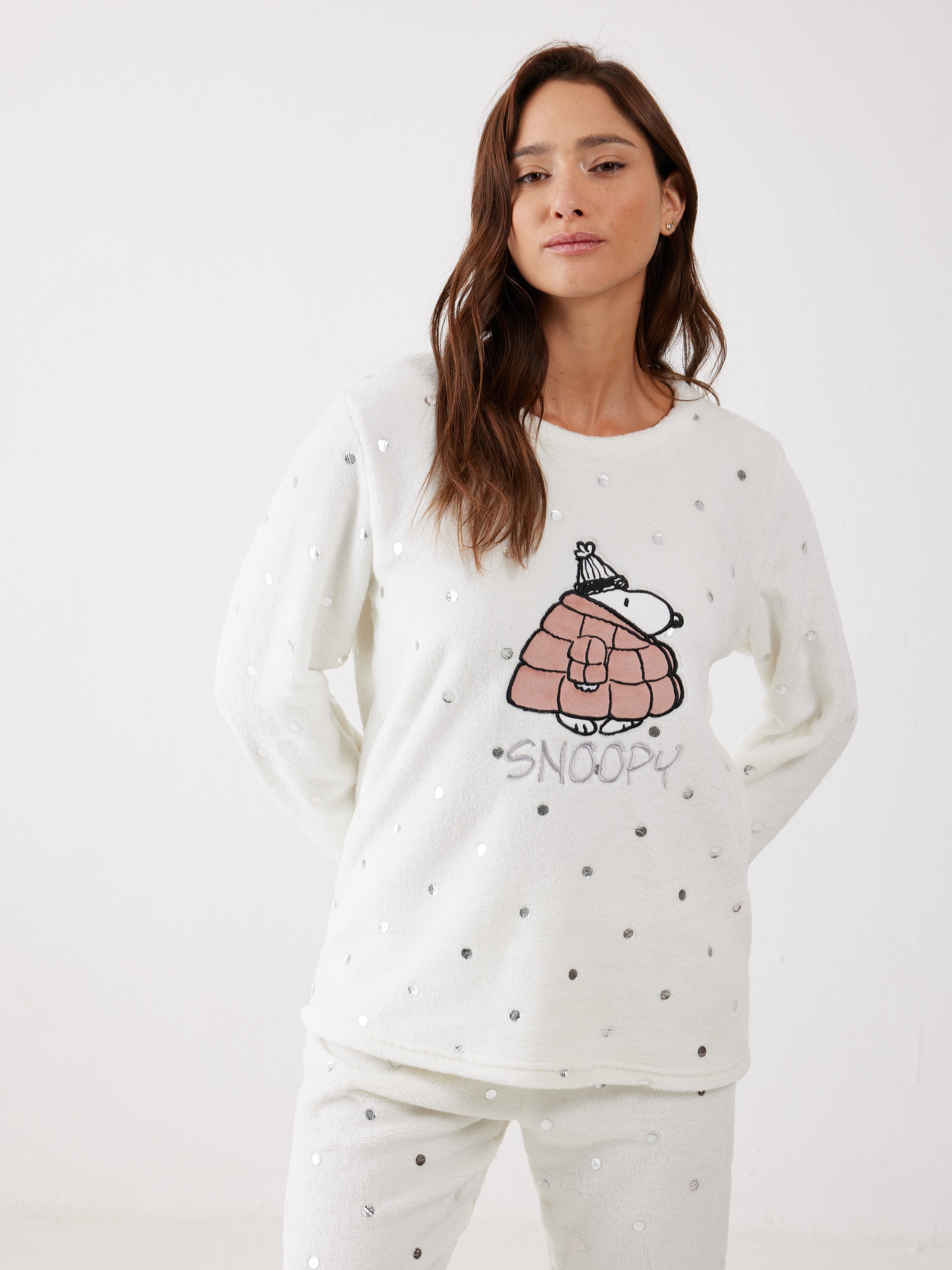 פיג'מה סנופי פלאפי - שמנת