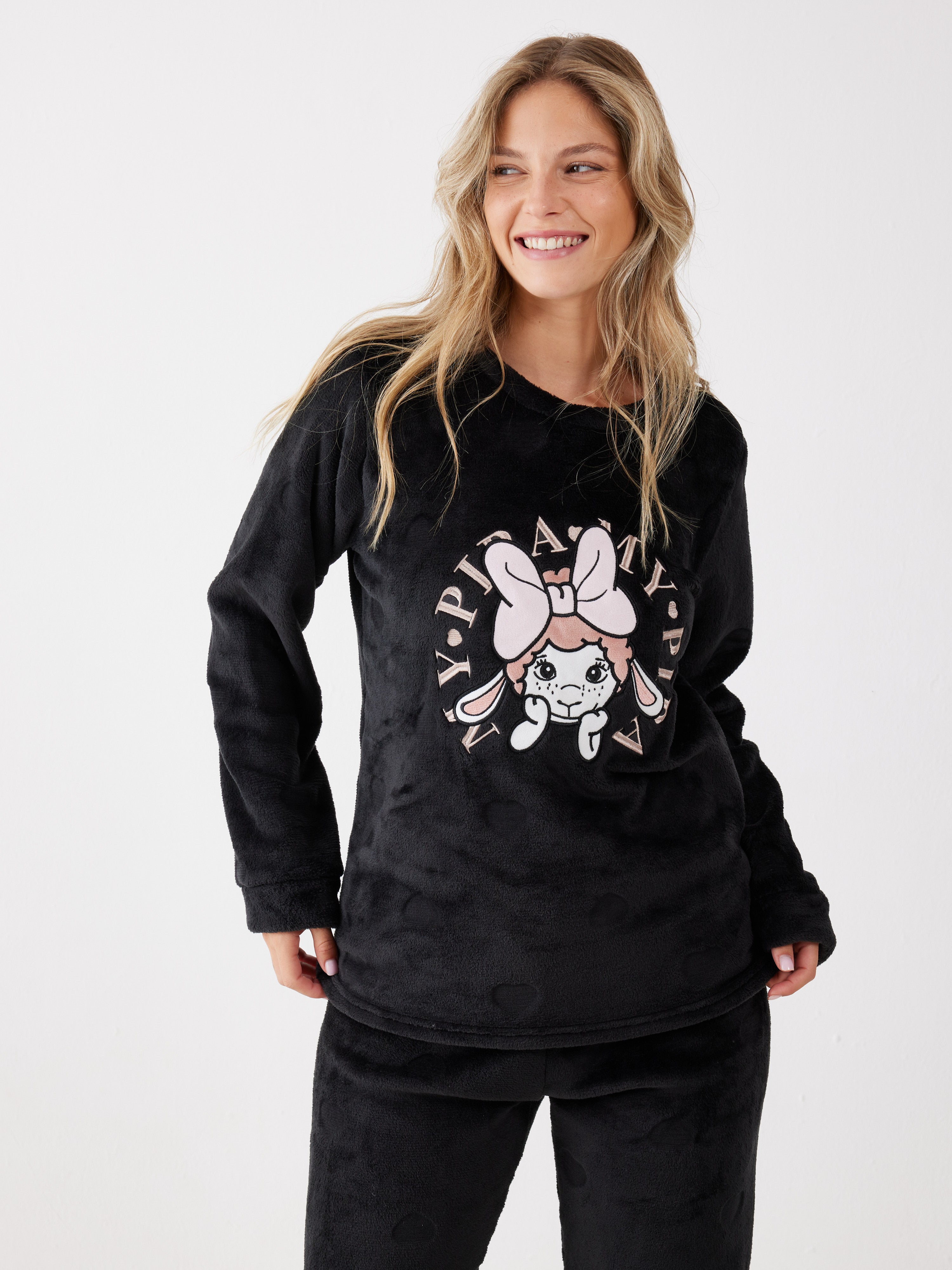 פיג'מה פיפה פלאפי - שחור