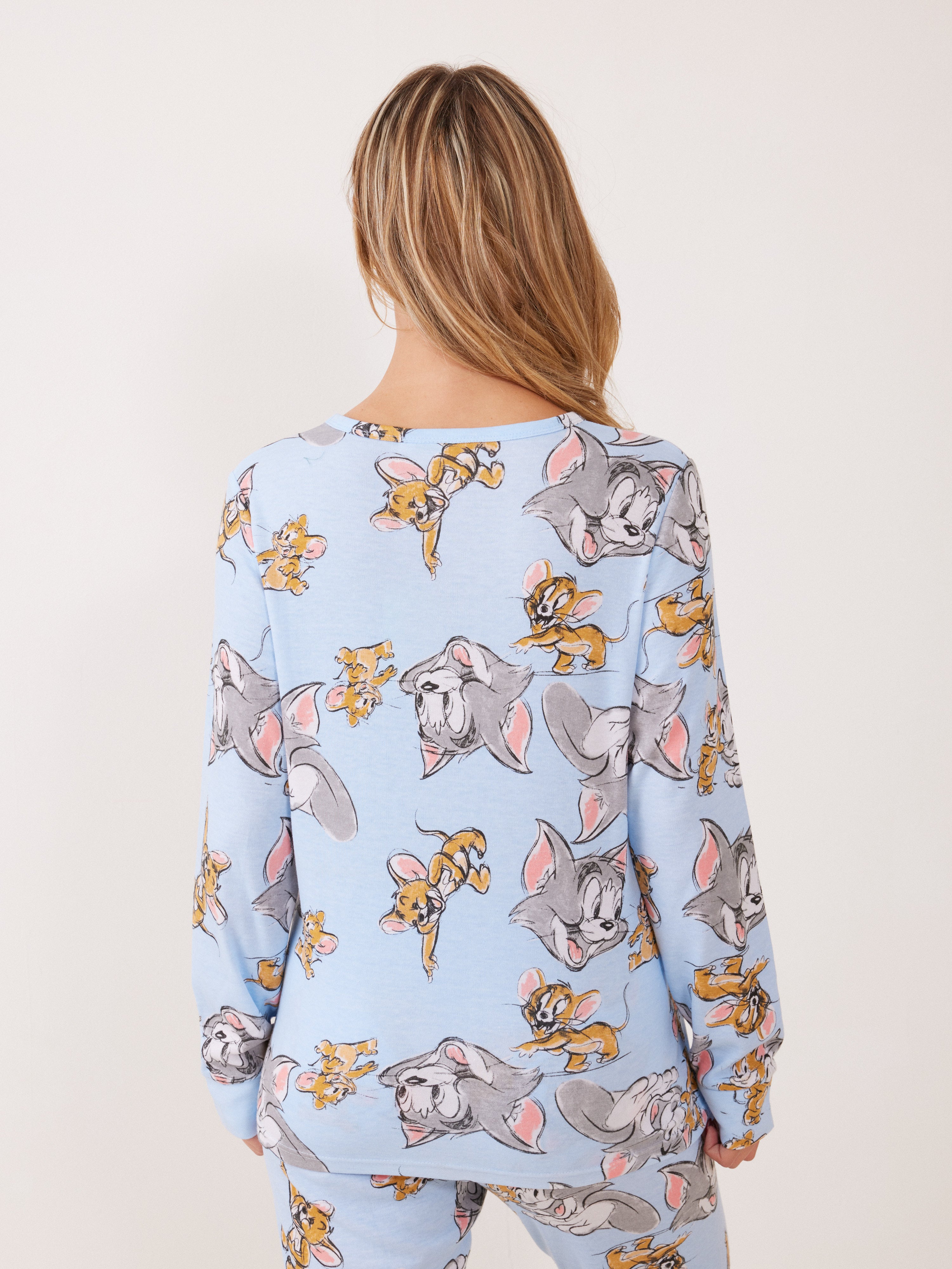 פיג'מה אינטרלוק TOM&JERRY - כחול בהיר