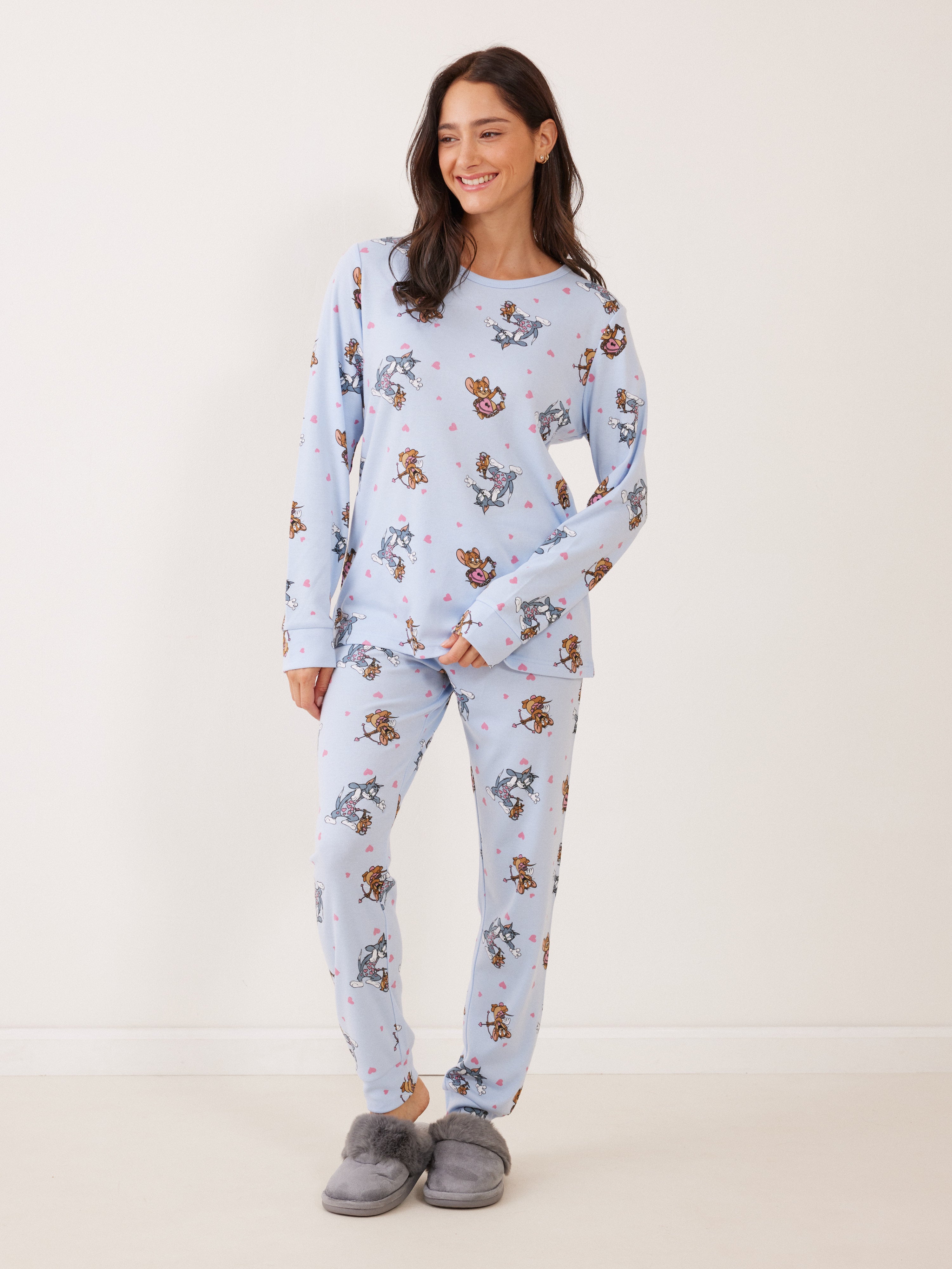 פיג'מה אינטרלוק TOM&JERRY - כחול בהיר