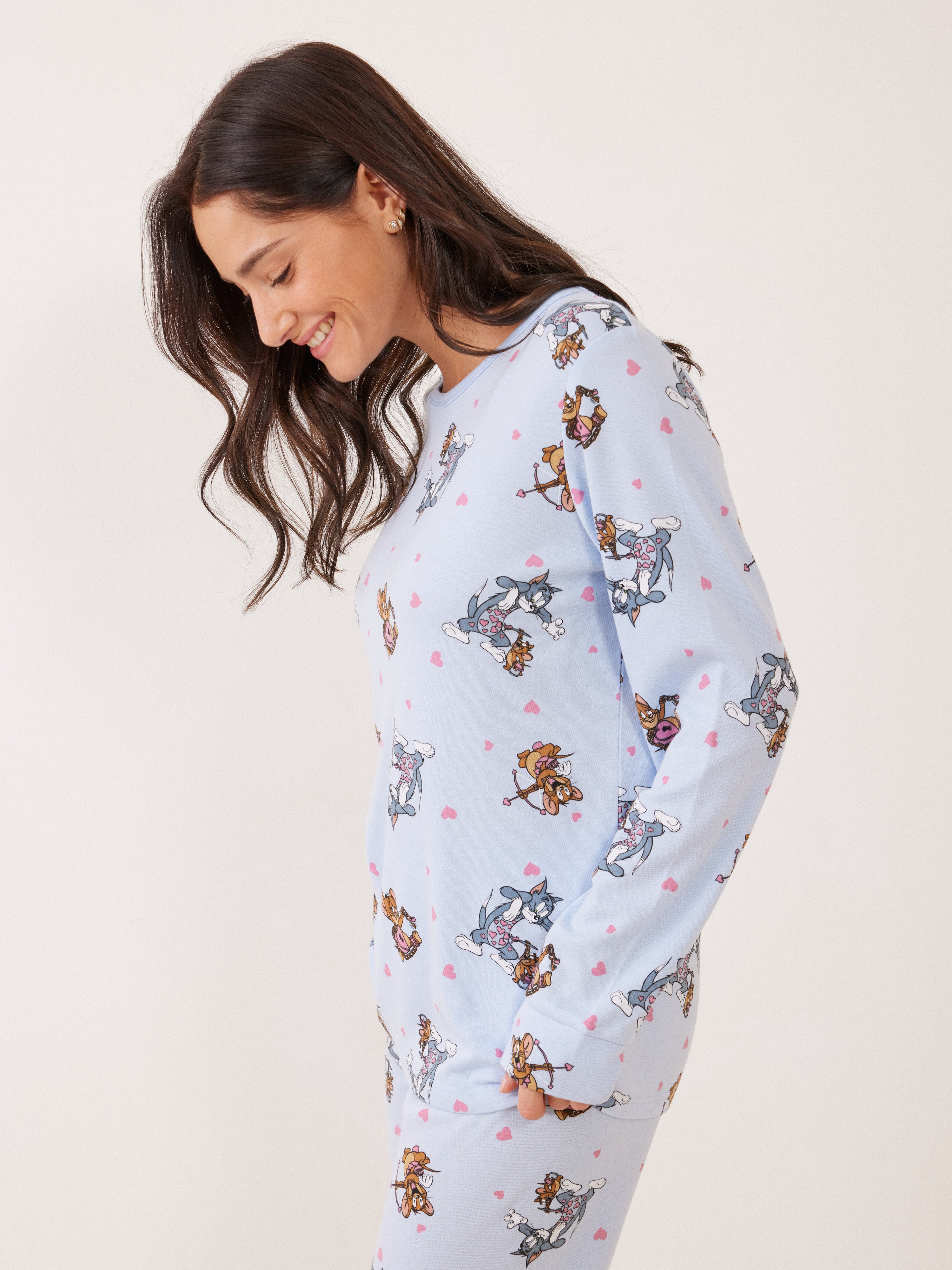 פיג'מה אינטרלוק TOM&JERRY - כחול בהיר