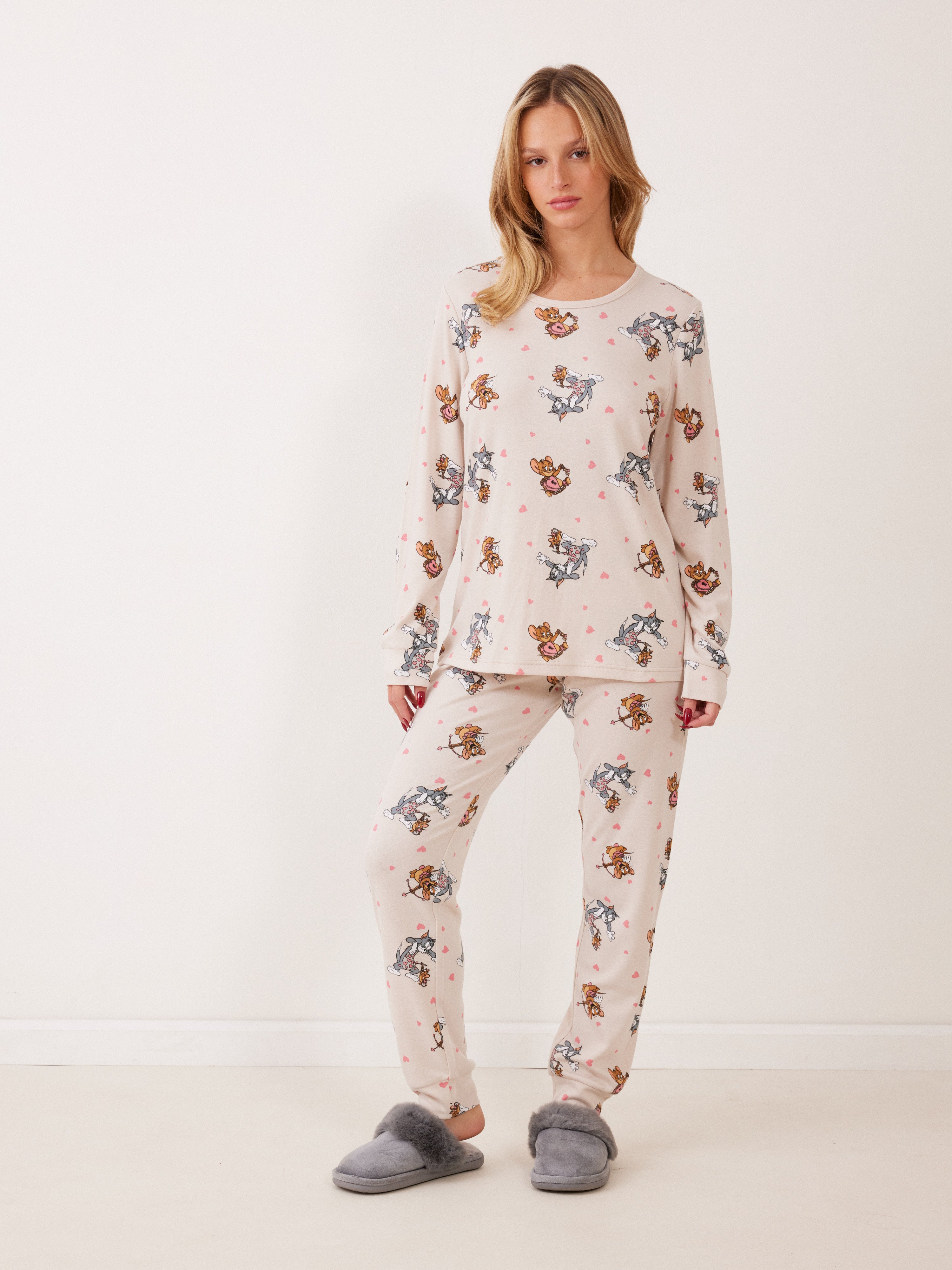 פיג'מה אינטרלוק TOM&JERRY - בז