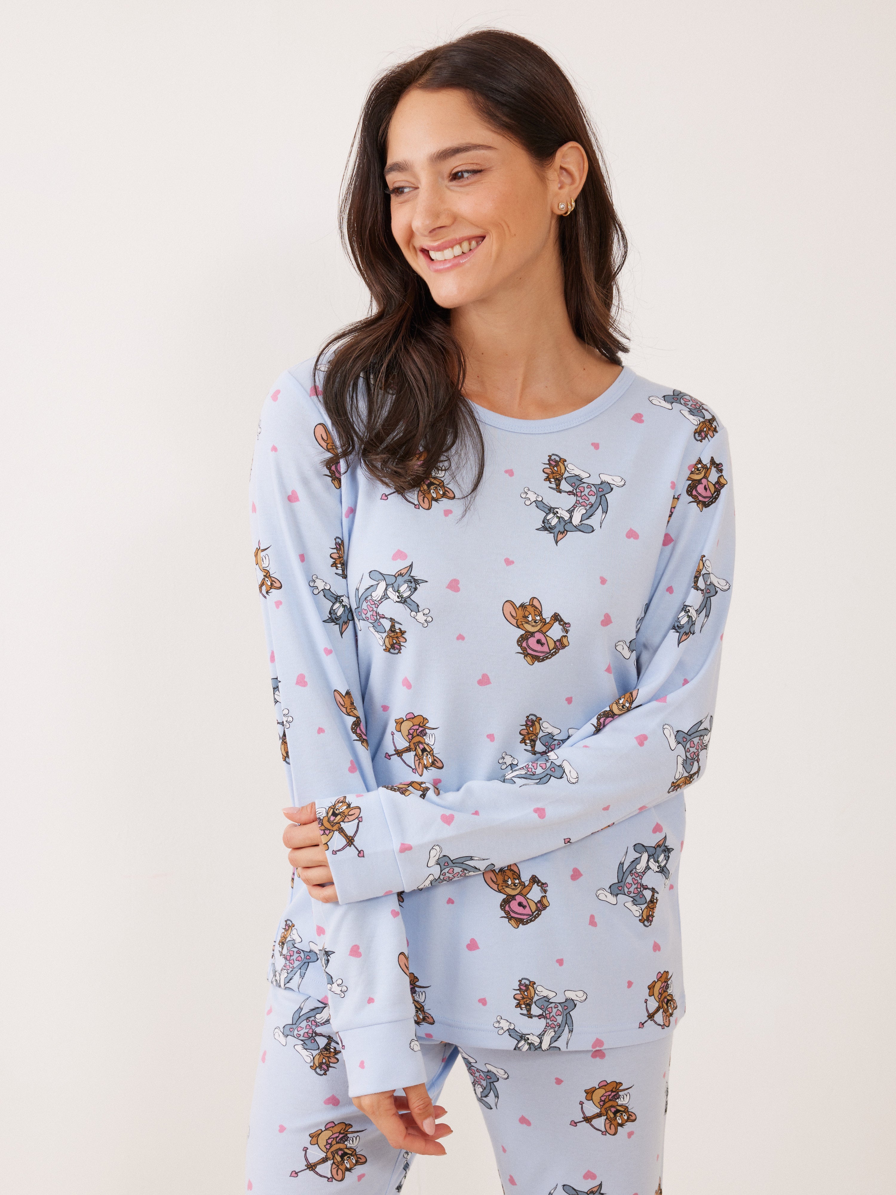 פיג'מה אינטרלוק TOM&JERRY - כחול בהיר