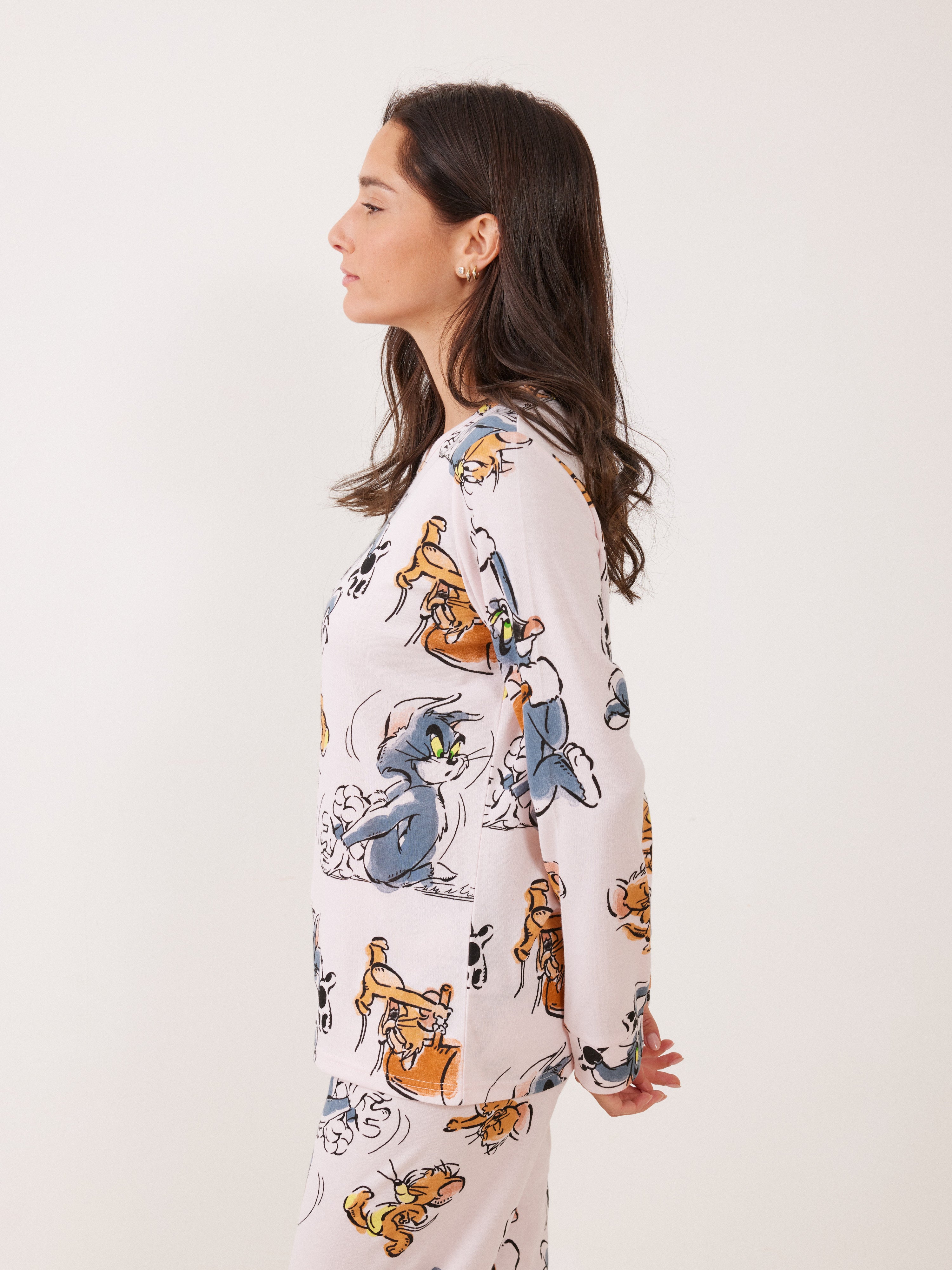 פיג'מה אינטרלוק TOM&JERRY - ורוד