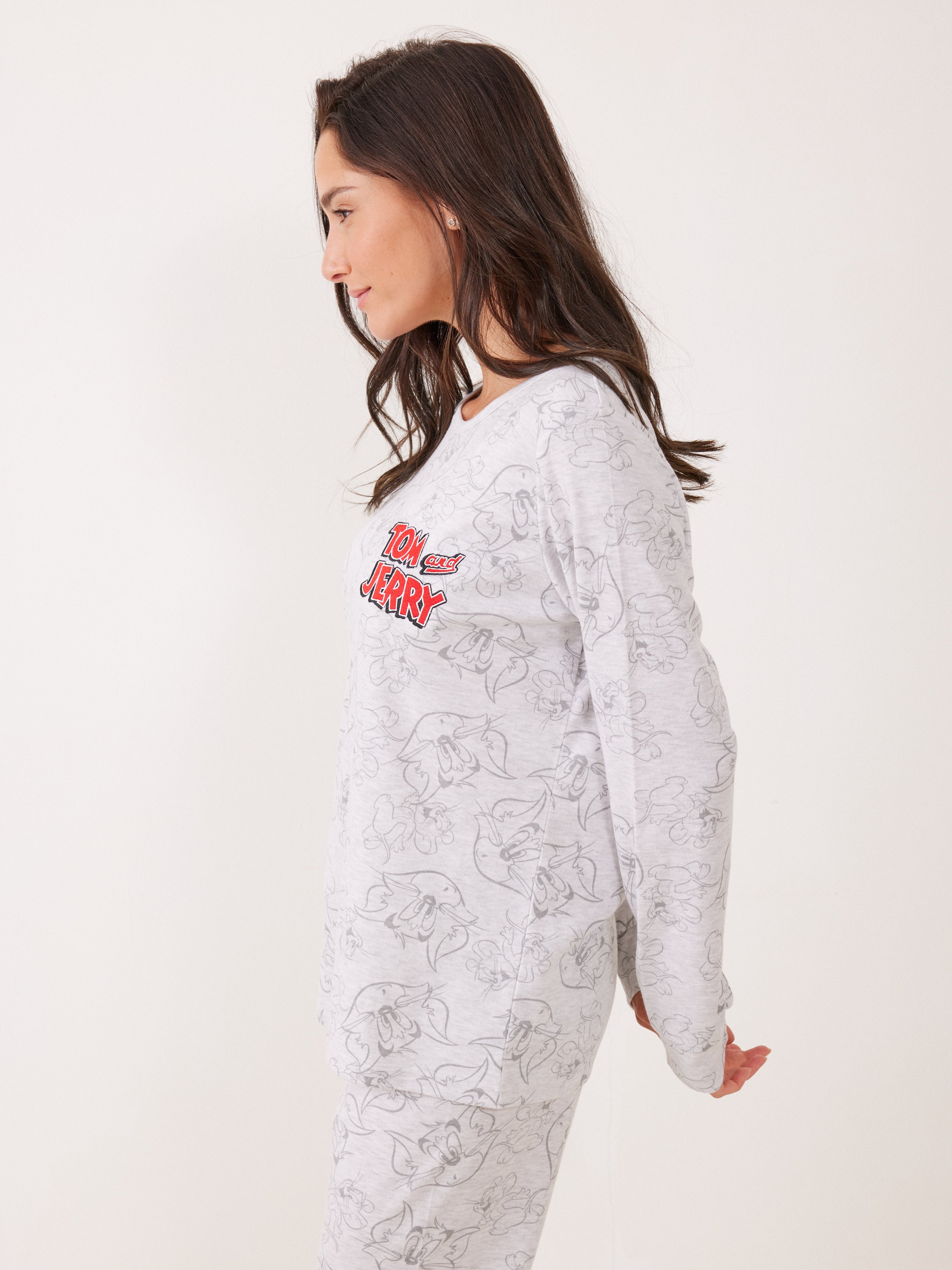 פיג'מה אינטרלוק TOM&JERRY - אפור מלאנז