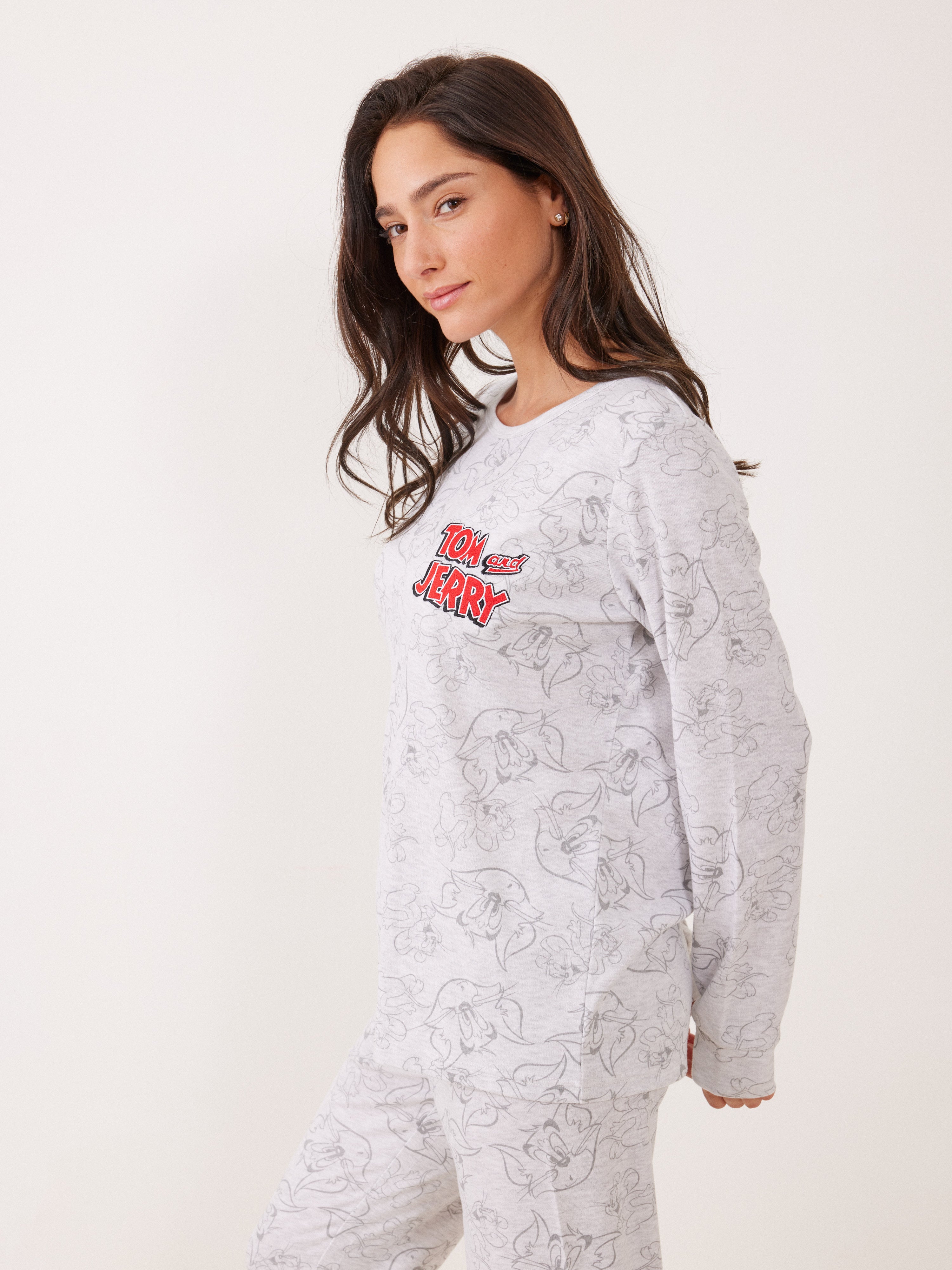 פיג'מה אינטרלוק TOM&JERRY - אפור מלאנז