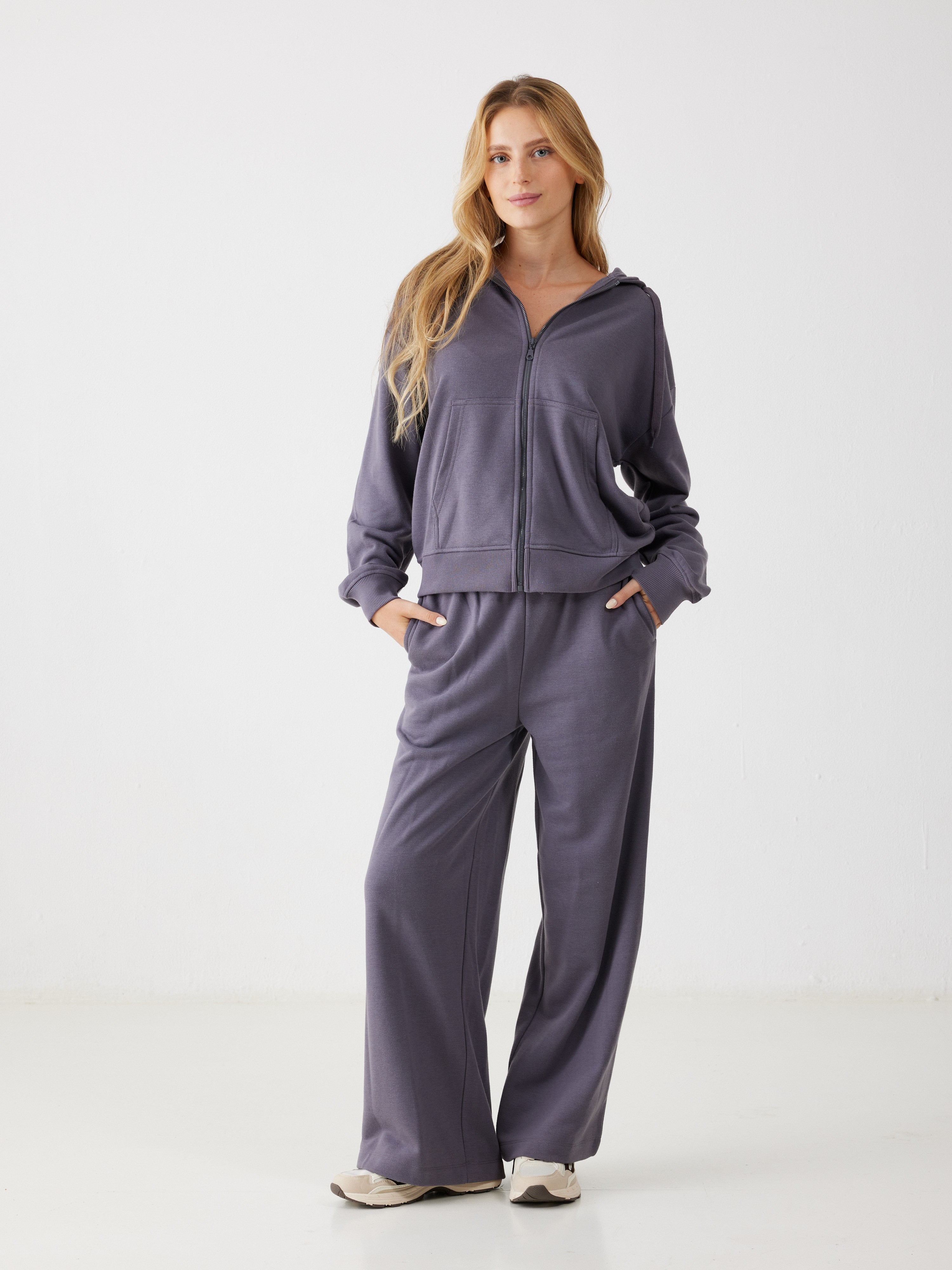 חליפת פנאי פרנץ' טרי - סגול