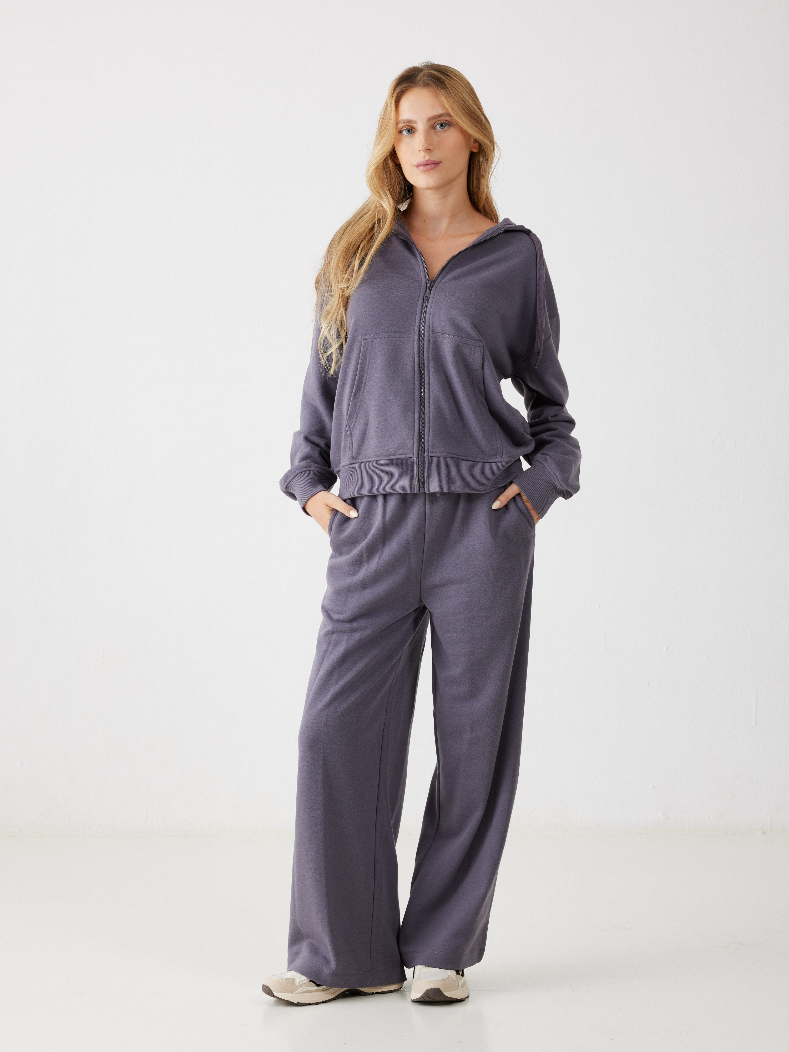 חליפת פנאי פרנץ' טרי - סגול