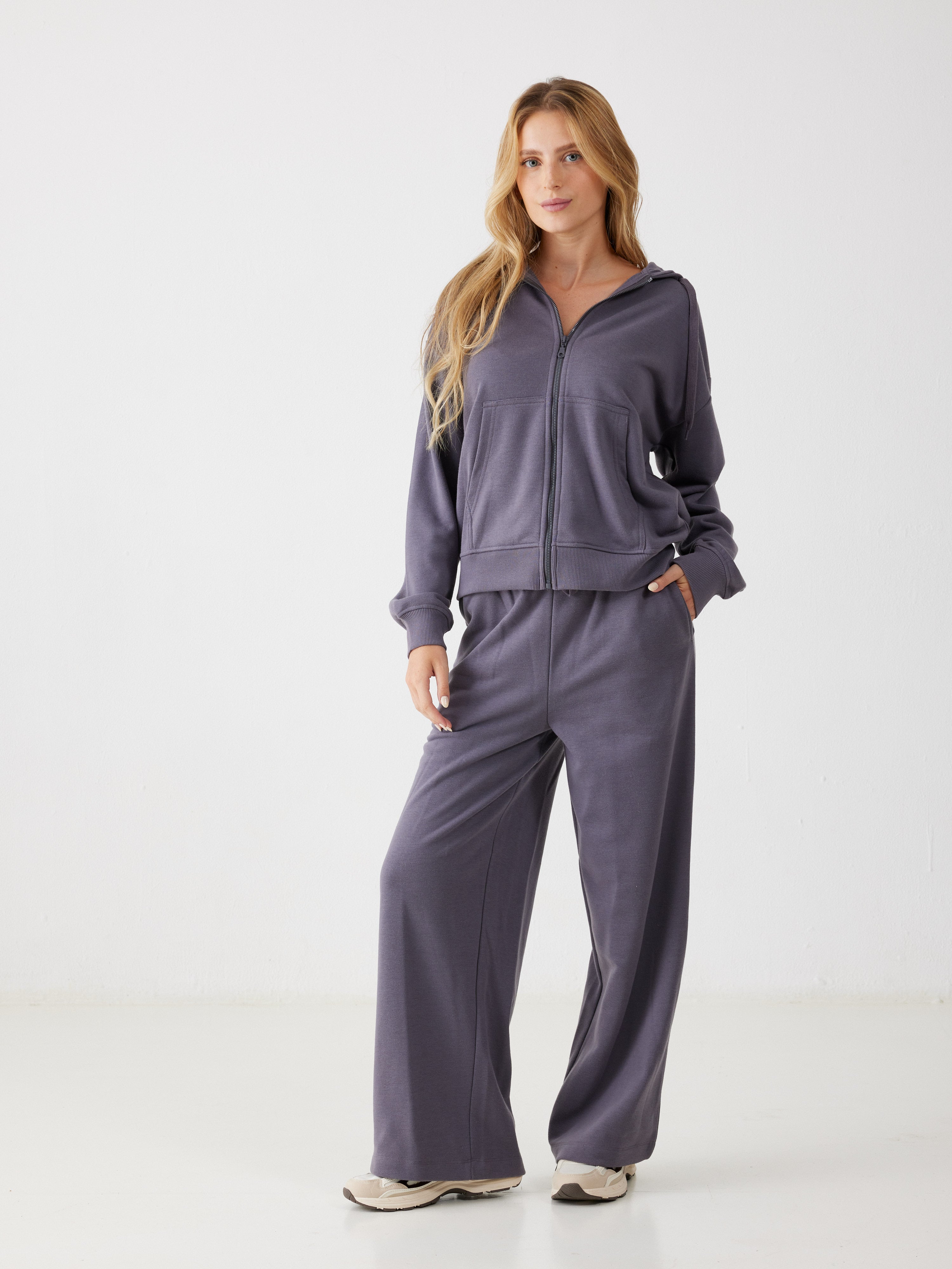 חליפת פנאי פרנץ' טרי - סגול