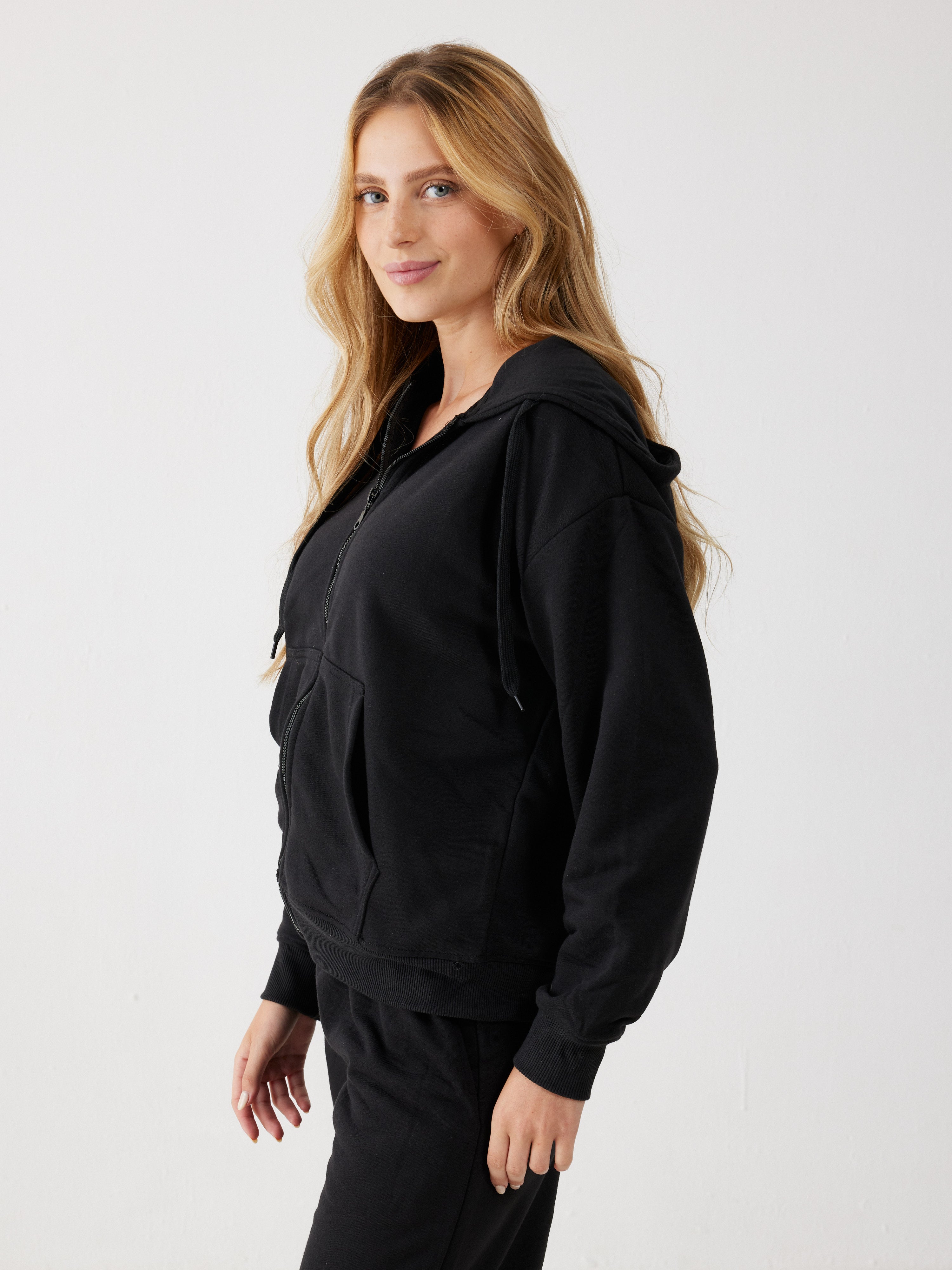 חליפת פנאי פרנץ' טרי - שחור