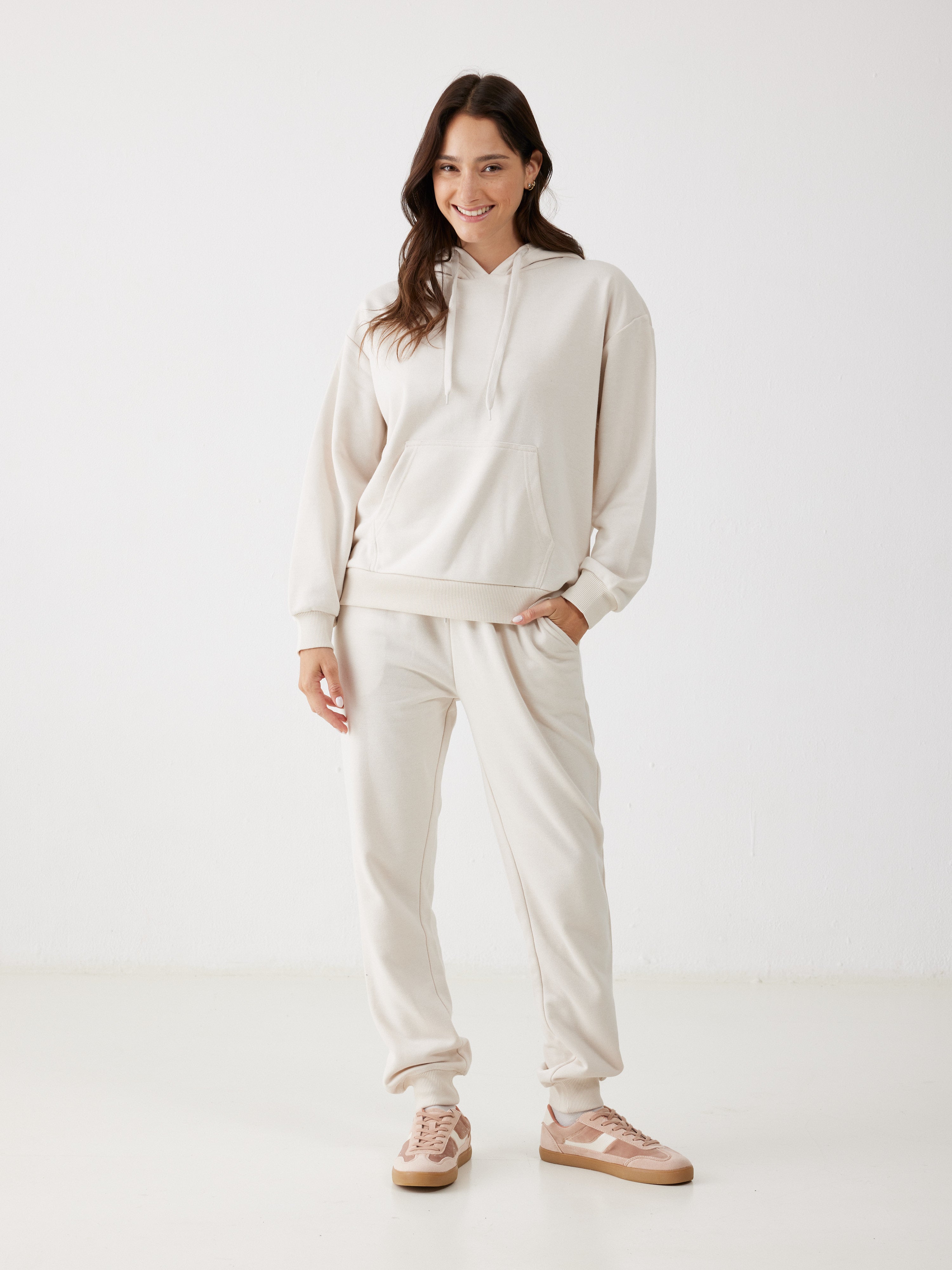 חליפת פנאי קפוצ'ון פרנץ' טרי - אבן