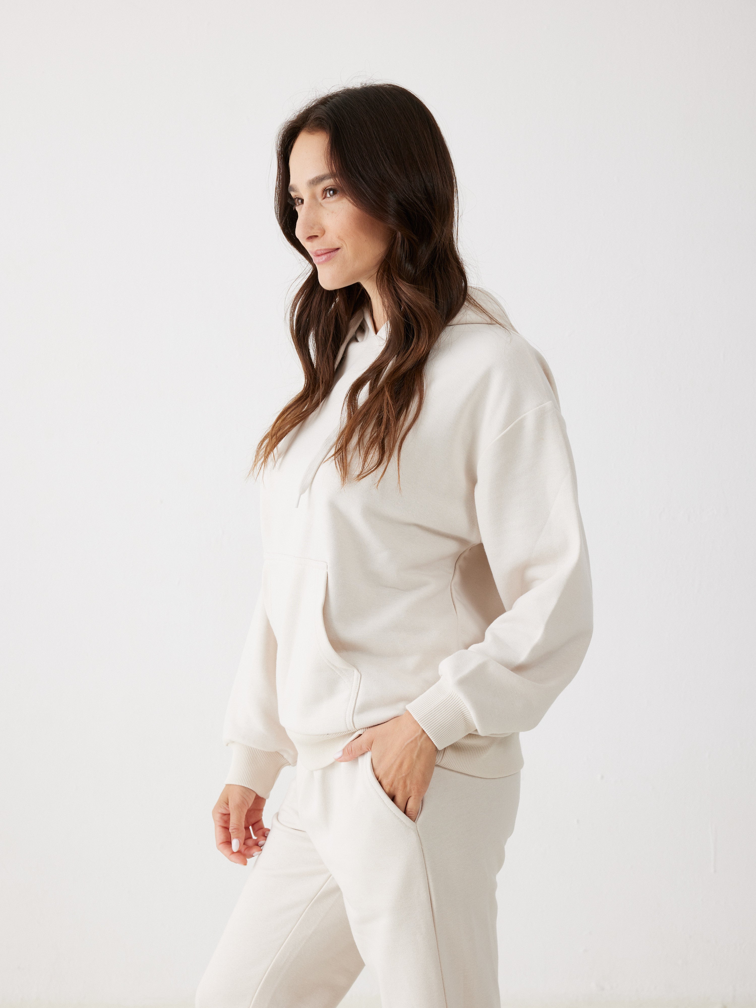 חליפת פנאי קפוצ'ון פרנץ' טרי - אבן