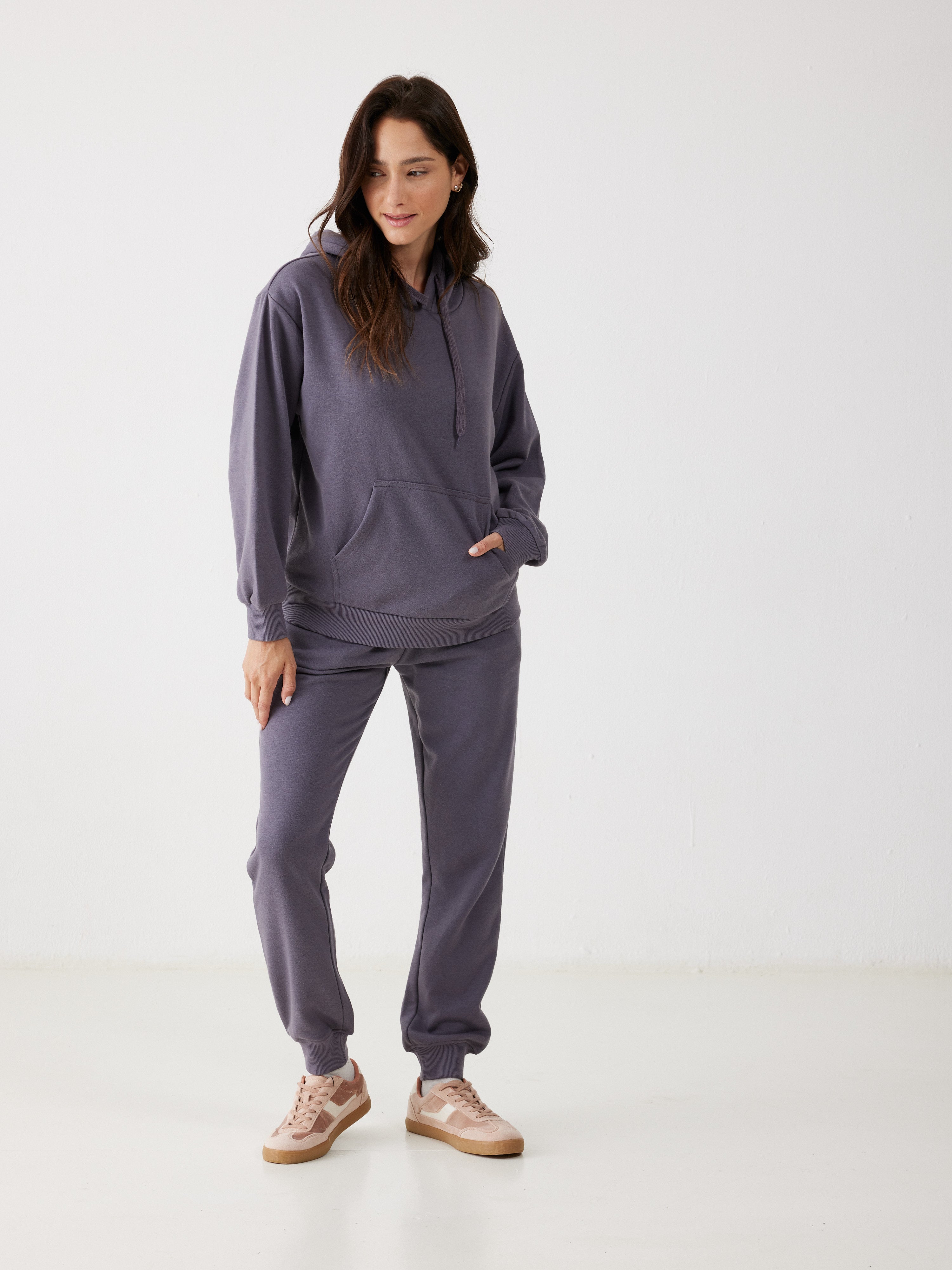 חליפת פנאי קפוצ'ון פרנץ' טרי - סגול